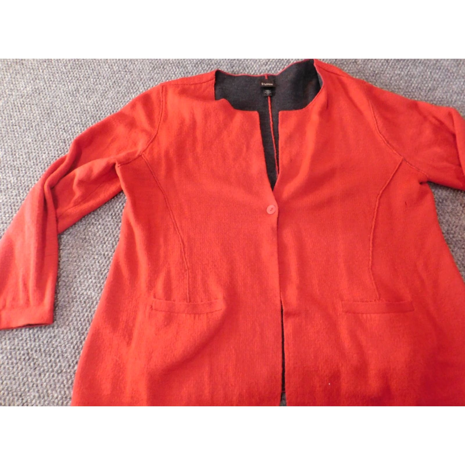 Eileen Fisher Eileen Fisher Sweater Cardigan Womens Large Red Wool Knit Button Open Round Neck Long Sleeve Raglan Stretch Vintage No (adjust if necessary) Size L / US 10 / IT 46 - 3 Thumbnail