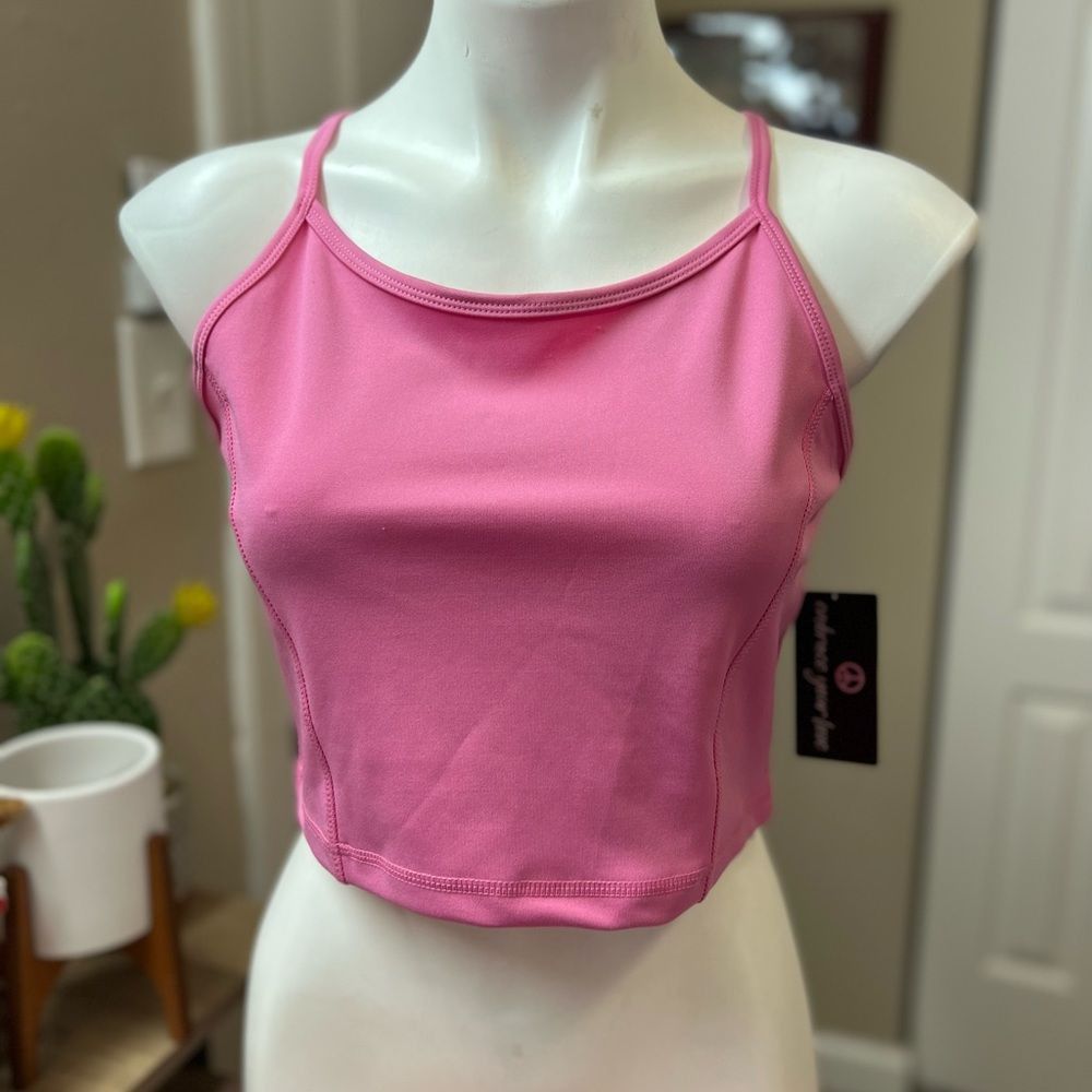 Other Athletic Sporty Pink Cropped Tank Top XL Stretch Activewear Size XL / US 12-14 / IT 48-50 - 1 Thumbnail