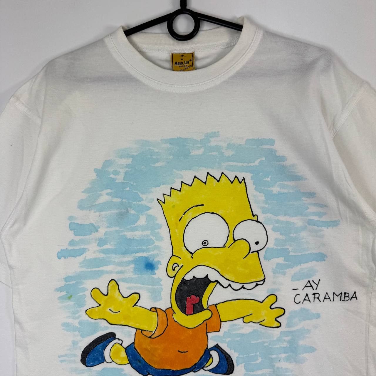 Other Vintage Bart Simpson Ay Caramba Graphic T-Shirt White Size S Size US S / EU 44-46 / 1 - 2 Thumbnail