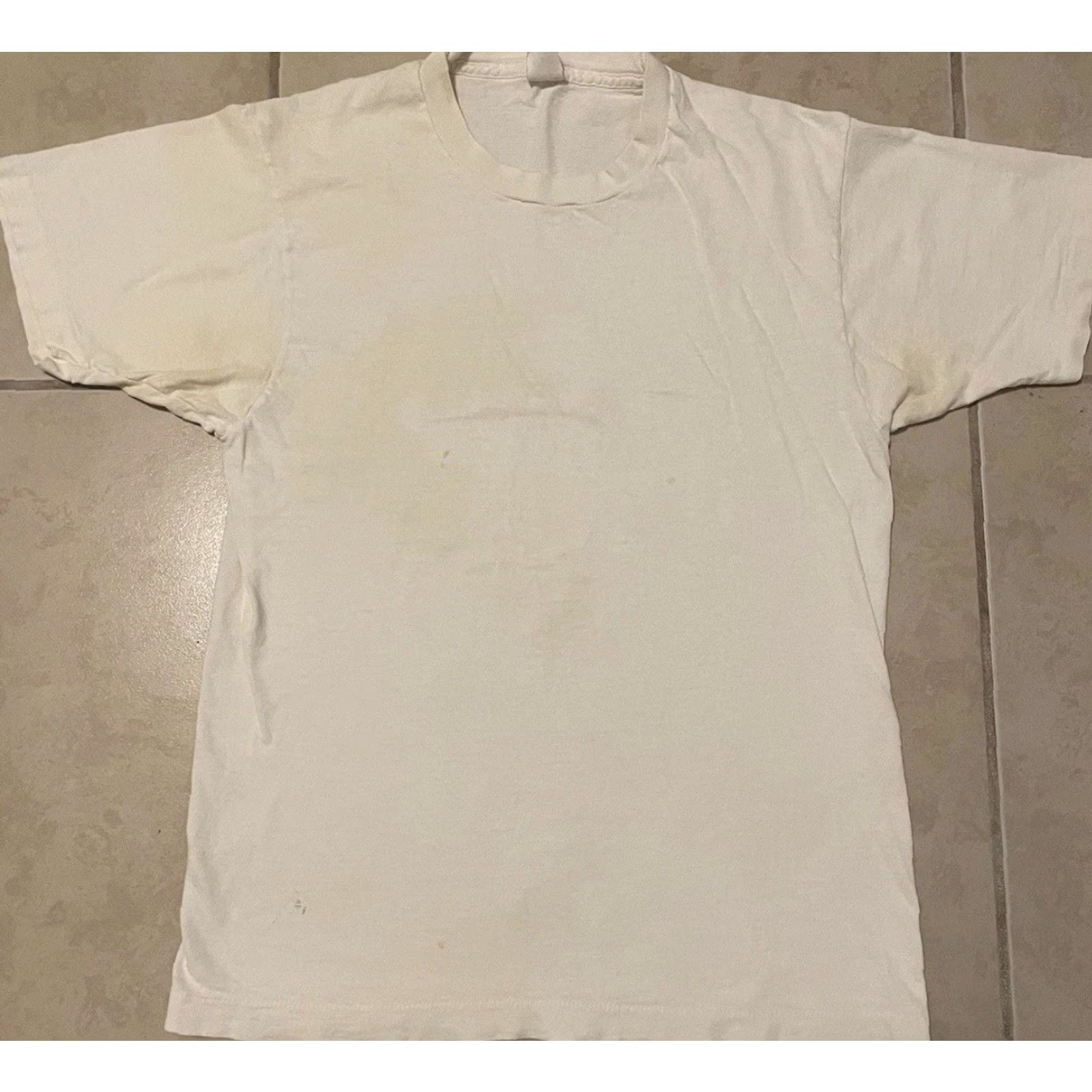 Fruit Of The Loom VINTAGE FOTL Shirt Mens S White 80s 90s Grunge Punk Biker Surf Skate USA Single Stitch Size US S / EU 44-46 / 1 - 2 Thumbnail