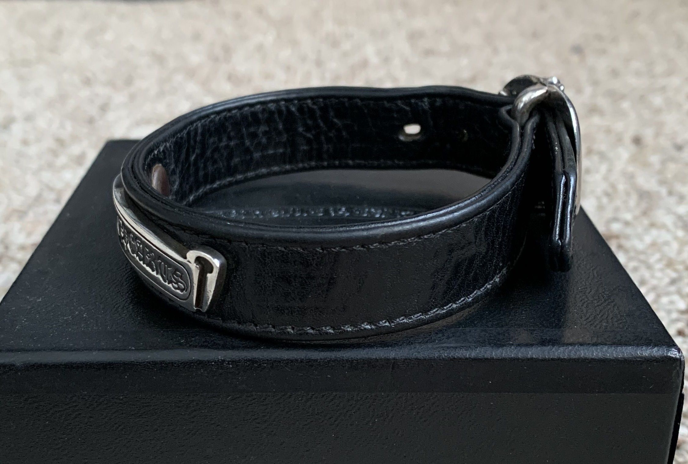 Chrome Hearts Chrome Hearts Leather Silver Logo Scroll Bracelet Size ONE SIZE - 2 Thumbnail