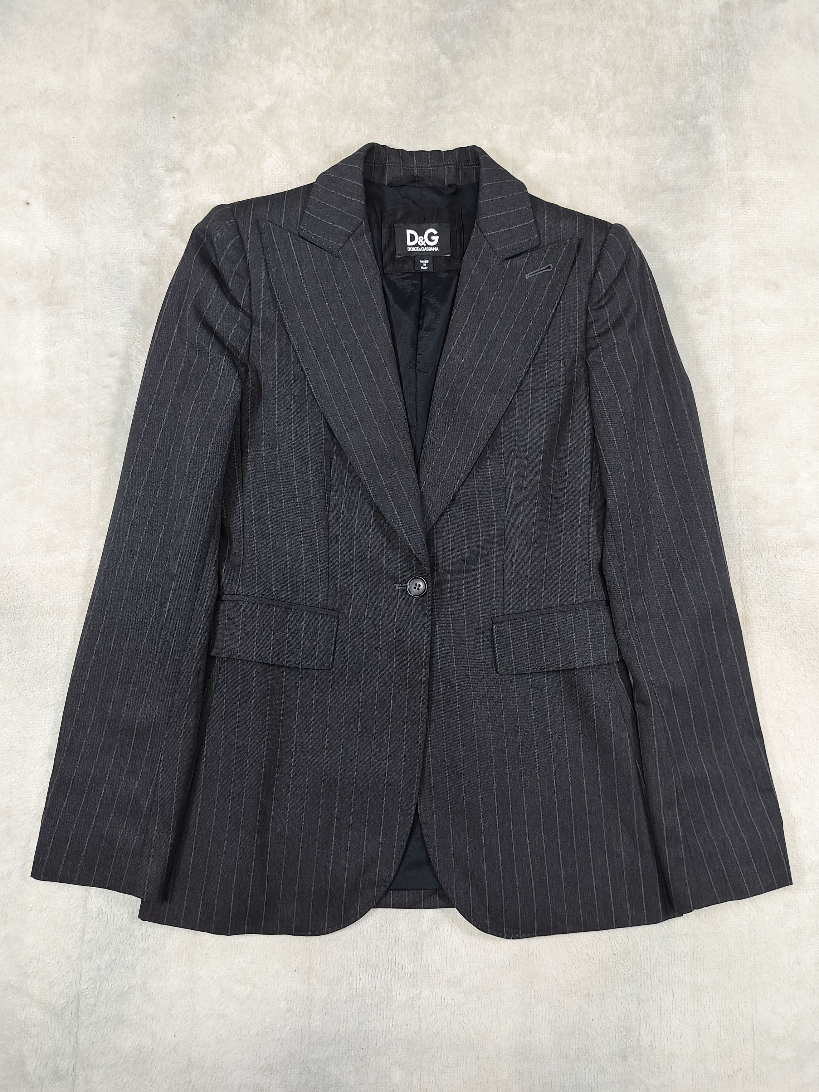 Dolce & Gabbana 00s Dolce Gabbana- Sharp Tailoring Pinstripe Slim Blazer Set Size M / US 6-8 / IT 42-44 - 2 Thumbnail