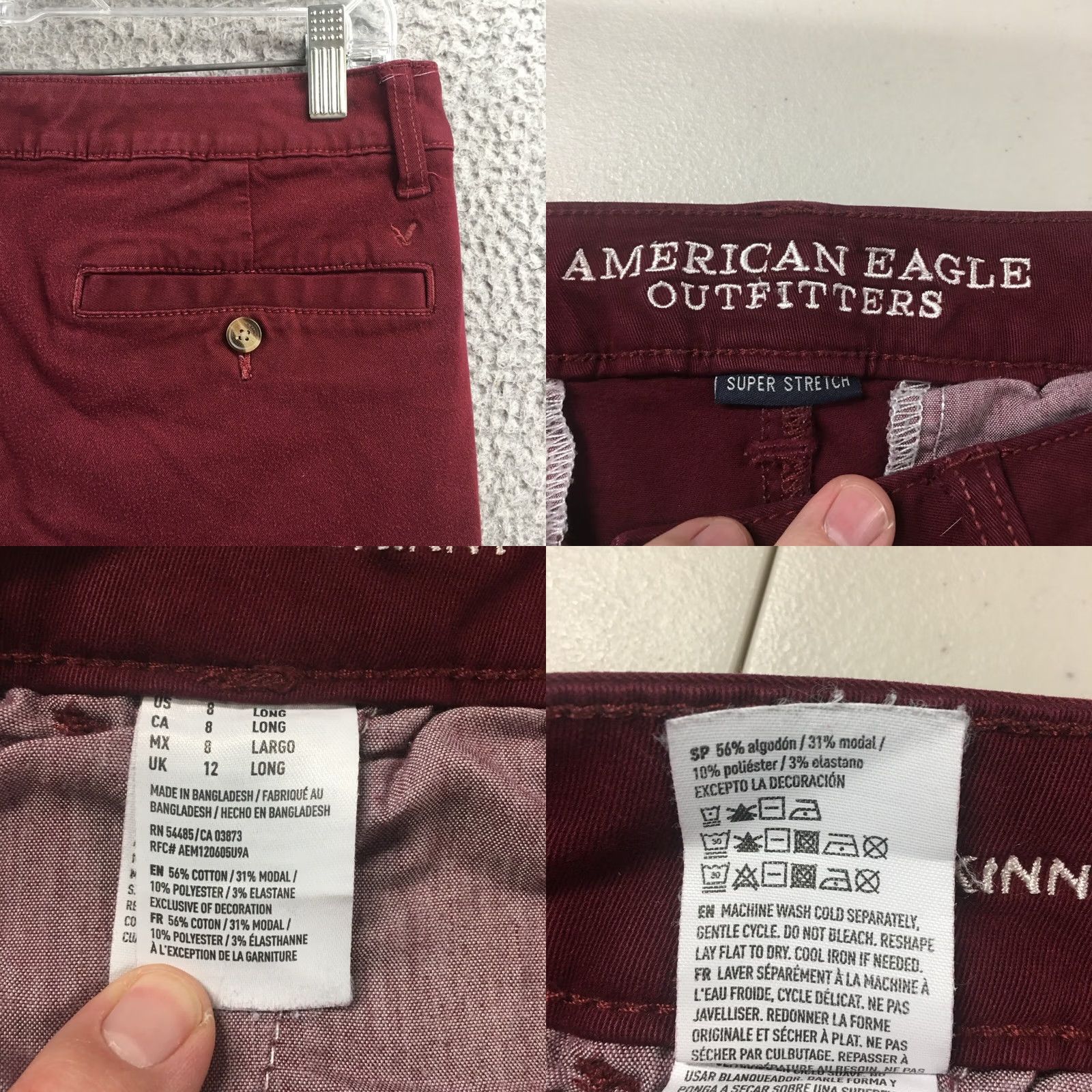 American Eagle Outfitters American Eagle Outfitters Dress Pants Women's 8 Solid Burgundy Mid Rise Zip Fly Straight Leg Men's? No Size 30" / US 8 / IT 44 - 9 Thumbnail