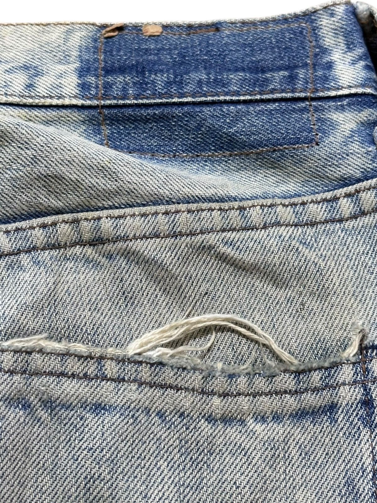 Levi's Vintage Clothing Vintage Levi’s 502 Selvedge Big E Faded Ripped Denim Size US 27 - 8 Thumbnail