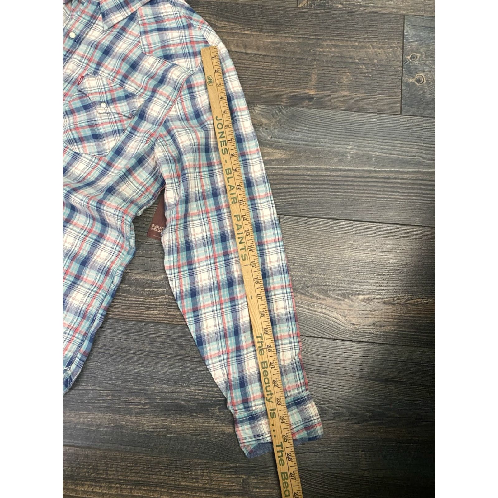 Levi's VINTAGE Levi’s Authentic Jeans Wear L/S Pearl Snap Blue Plaid Men’s XL NEW NWT Size US 36 / EU 52 - 5 Thumbnail