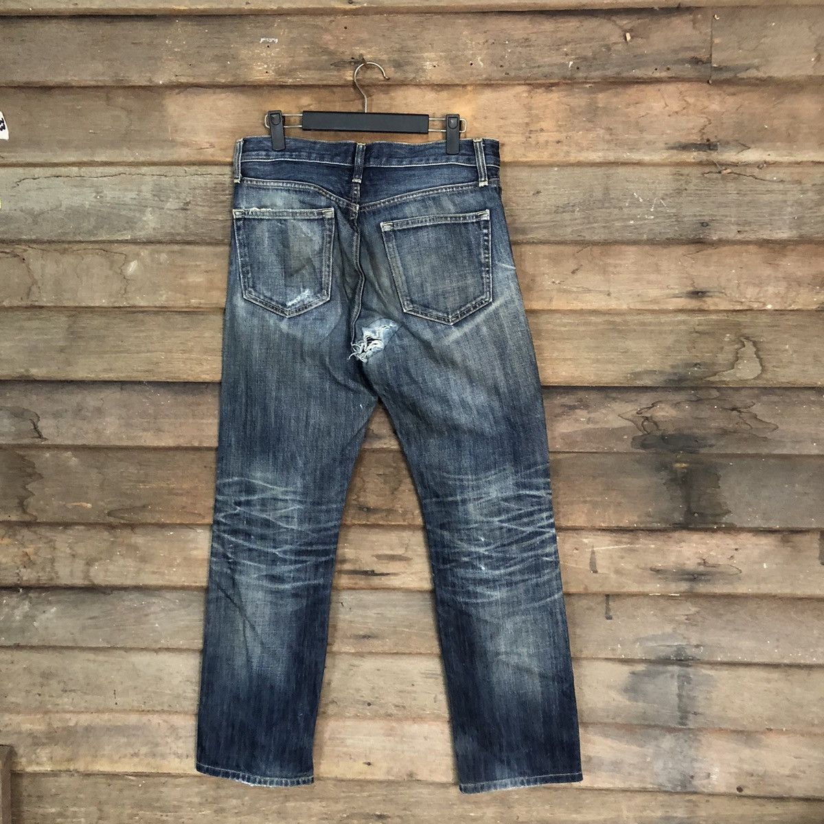Uniqlo Uniqlo UJ faded Blue ripped distressed Denim Pants #7307 Size US 30 / EU 46 - 12 Thumbnail