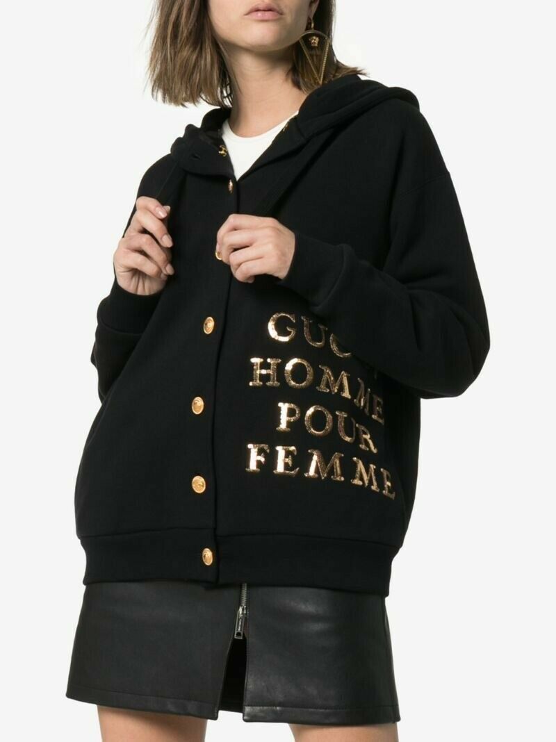 Gucci 🇮🇹 Gucci Homme Pour Femme Hoodie Cardigan Gold Buttons Italy Size XXS / US 00 / IT 34 - 4 Thumbnail