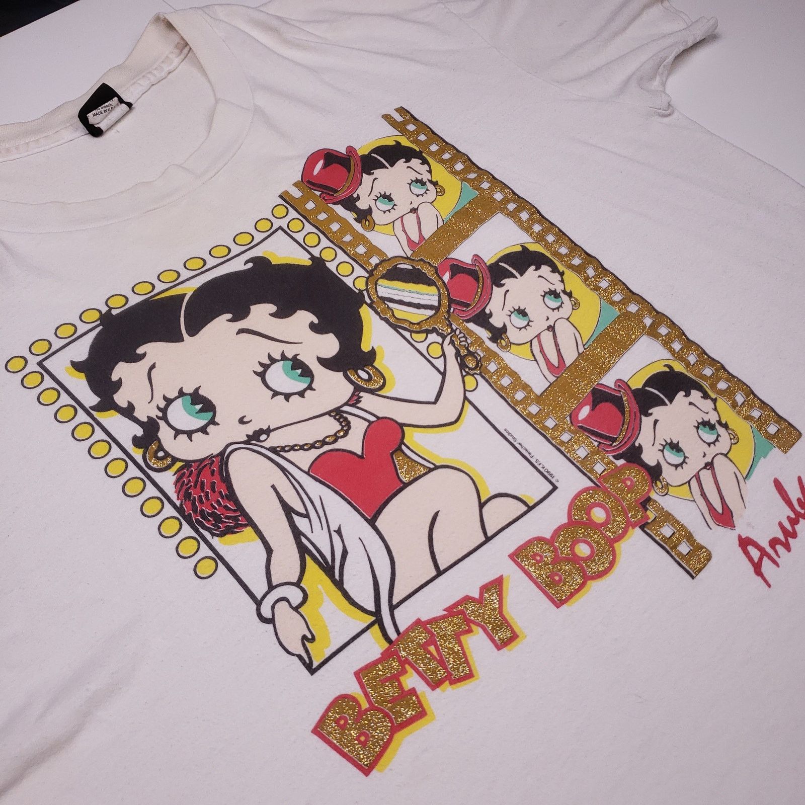 Vintage Vtg 90s Betty Boop Diamond Dust Glitter Tee Size US XL / EU 56 / 4 - 2 Thumbnail