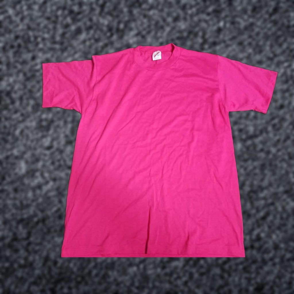 Jerzees VINTAGE Jerzees T-Shirt Mens L Pink 90s 50/50 Crew Neck Short Sleeve Made USA Blank Tee Size US L / EU 52-54 / 3 - 1 Thumbnail