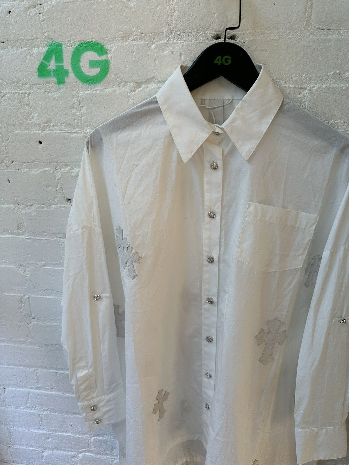 Chrome Hearts CHROME HEARTS SLIK FLOODED BUTTON UP | Grailed