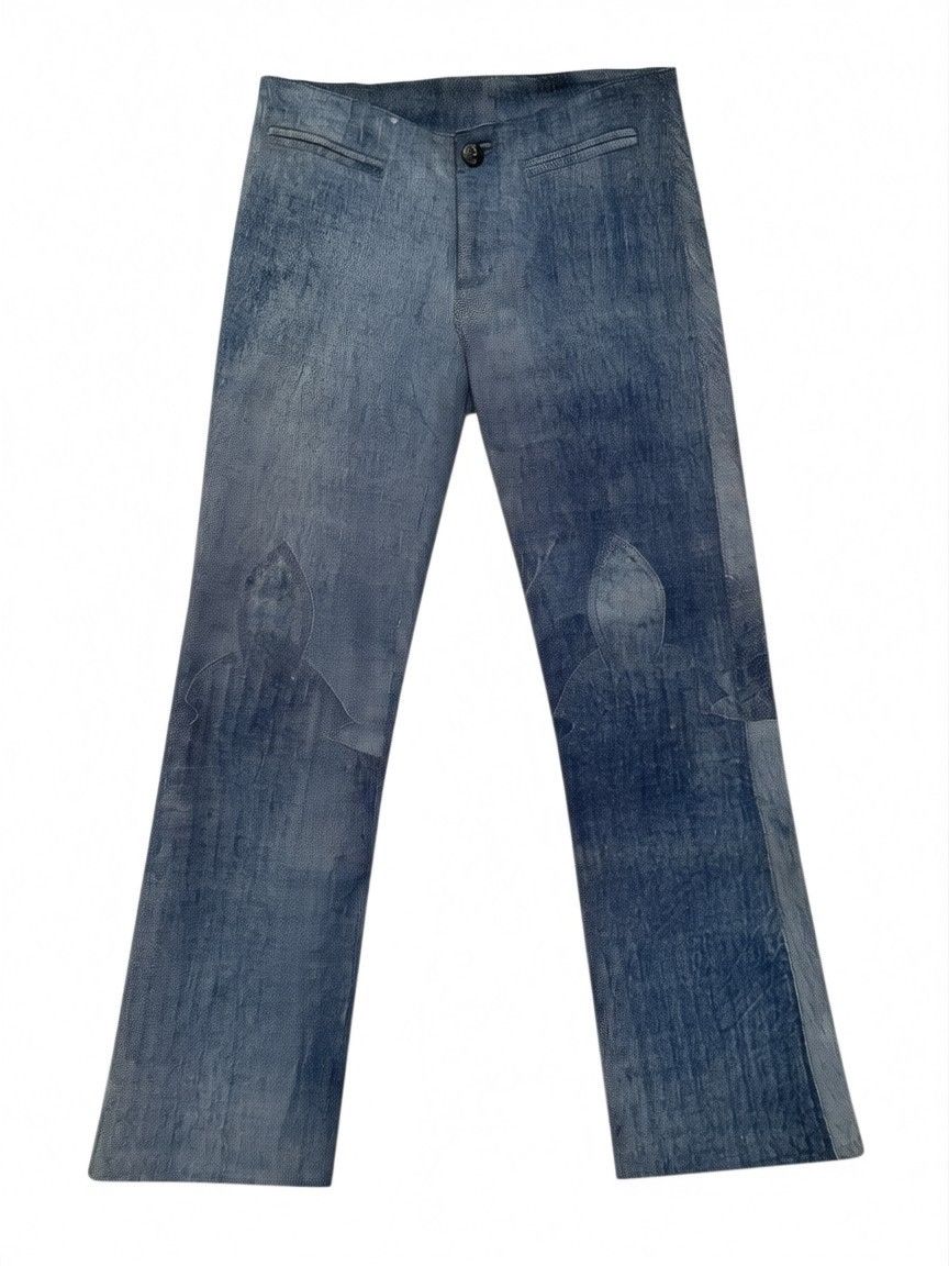 Chrome Hearts Chrome Hearts Blue Leather Pants Size 25" / US 0 / IT 36 - 1 Thumbnail