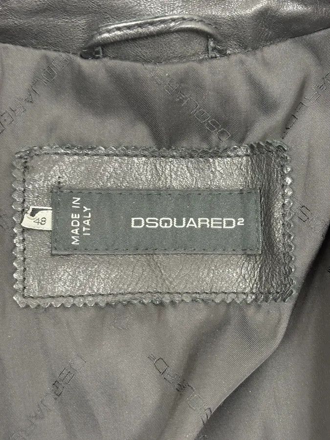 Dsquared2 AW2013 Dsquared2 Black & Beige Biker Leather Jacket Size US S / EU 44-46 / 1 - 10 Thumbnail