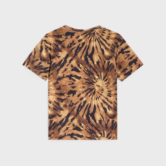 Celine o1bcso1str0125 Tie Dye Cotton Loose T-Shirt in Multicolor Size US L / EU 52-54 / 3 - 2 Thumbnail