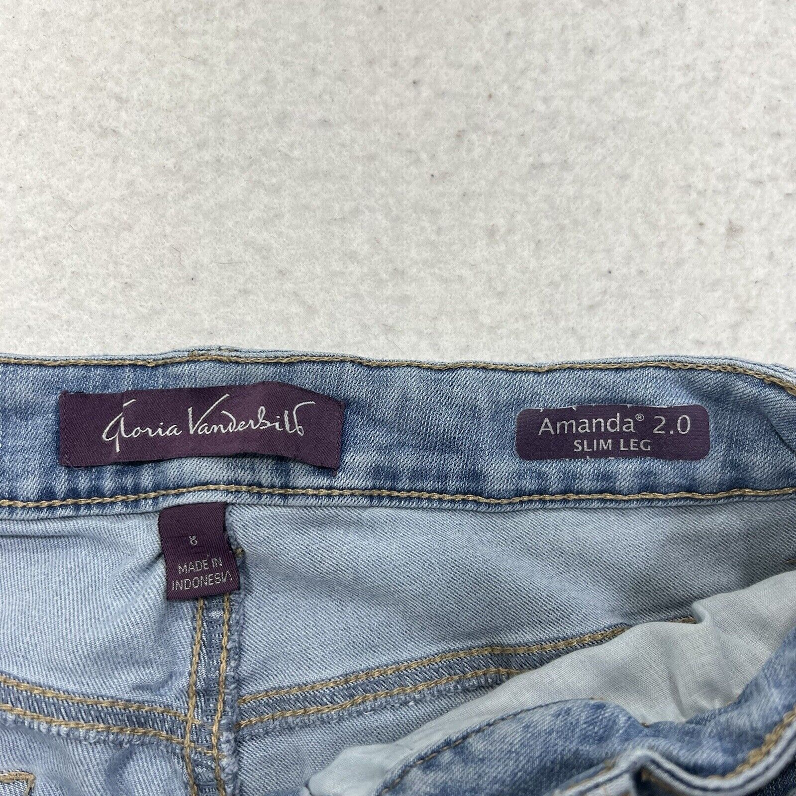 Gloria Vanderbilt Gloria Vanderbilt Amanda 2.0 Light Blue Denim Jeans Raw Hem Size 30" / US 8 / IT 44 - 3 Thumbnail