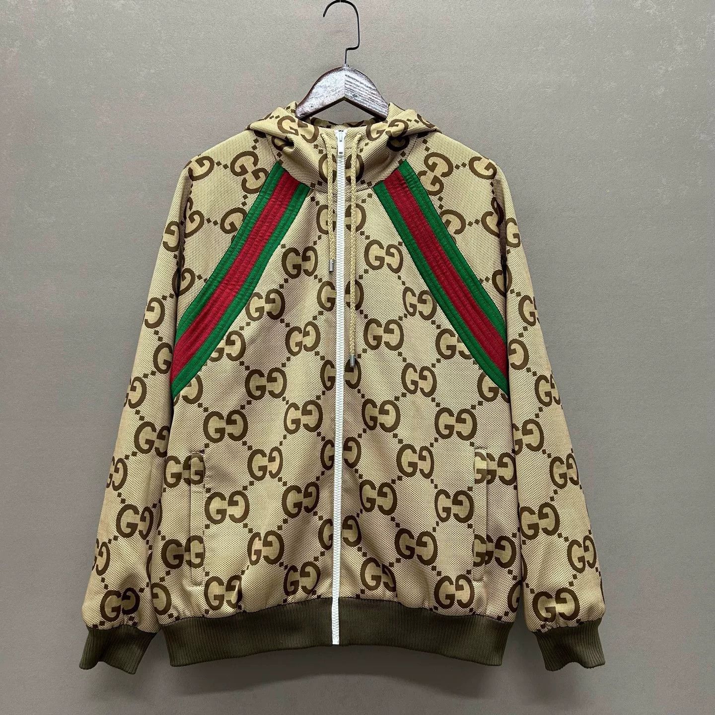Gucci Gucci Brown Striped Zip-up Hooded Jacket Size US S / EU 44-46 / 1 - 1 Thumbnail