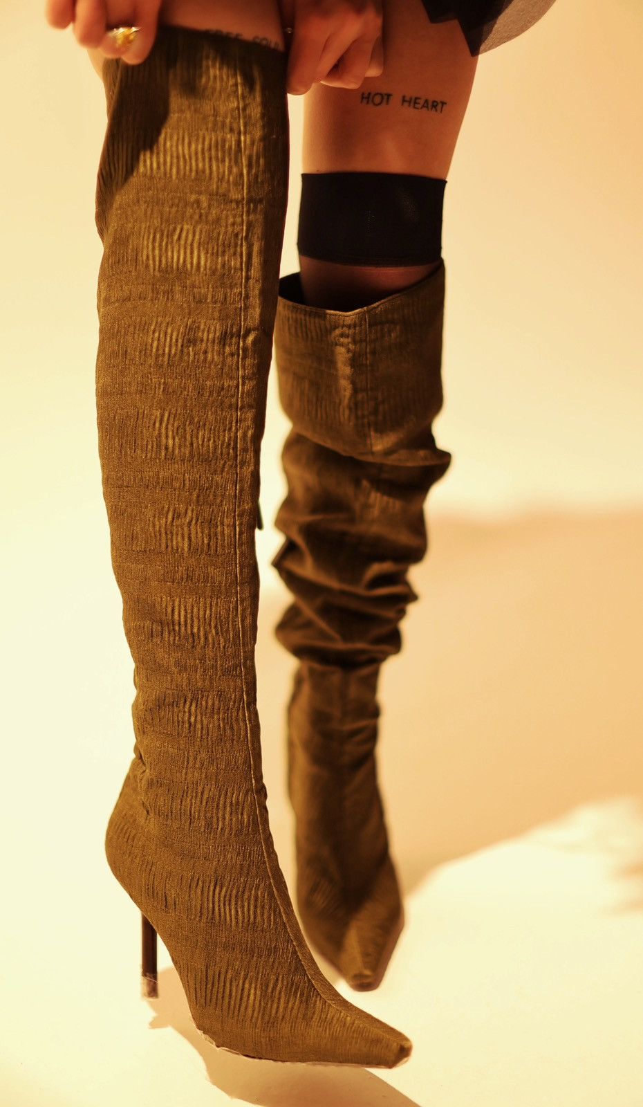 Tom Ford F/W 1999 Gucci by Tom Ford Ruched Silk Heeled Boots Ad Size US 9 / IT 39 - 1 Thumbnail