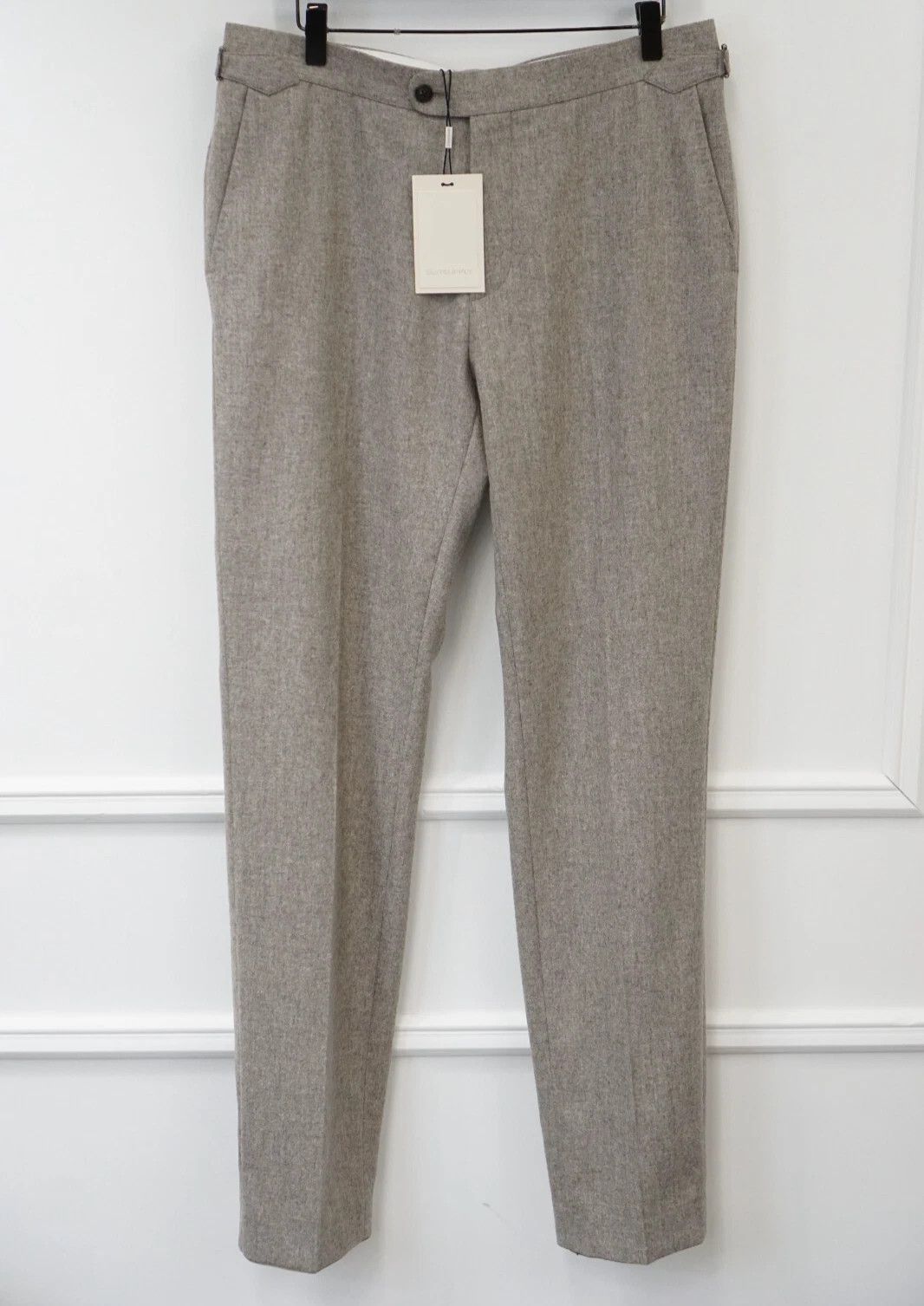 Suitsupply Men Suitsupply Soho SA Trousers Flannel Wool Beige UK/US38 Size 38R - 1 Thumbnail