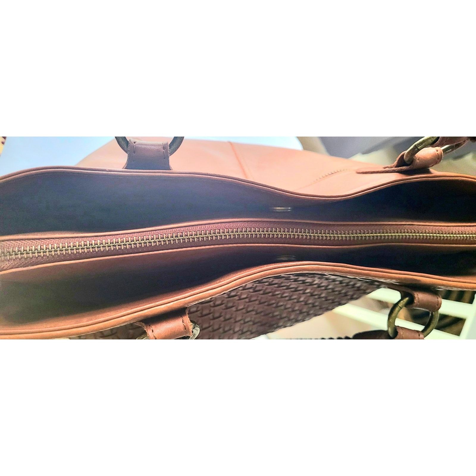 Other Leather Tote Bag Woven Brown Vintage Gorgeous Patina Size ONE SIZE - 12 Thumbnail