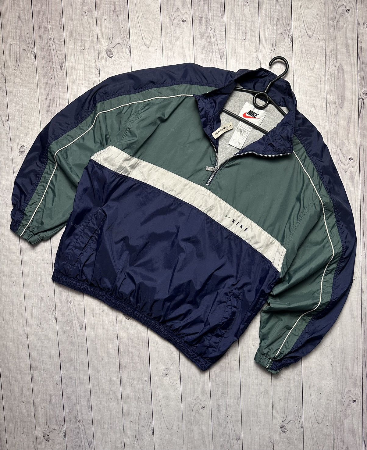 Nike × Vintage Vintage Nike Jacket anorak logo size XL green Size US XL / EU 56 / 4 - 1 Thumbnail