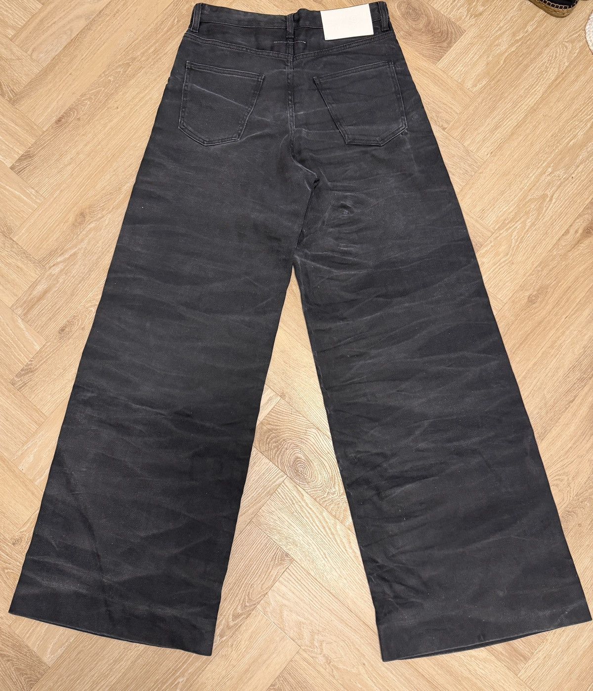MM6 Crease Effect Wide Leg Jeans Size US 28 / EU 44 - 3 Thumbnail