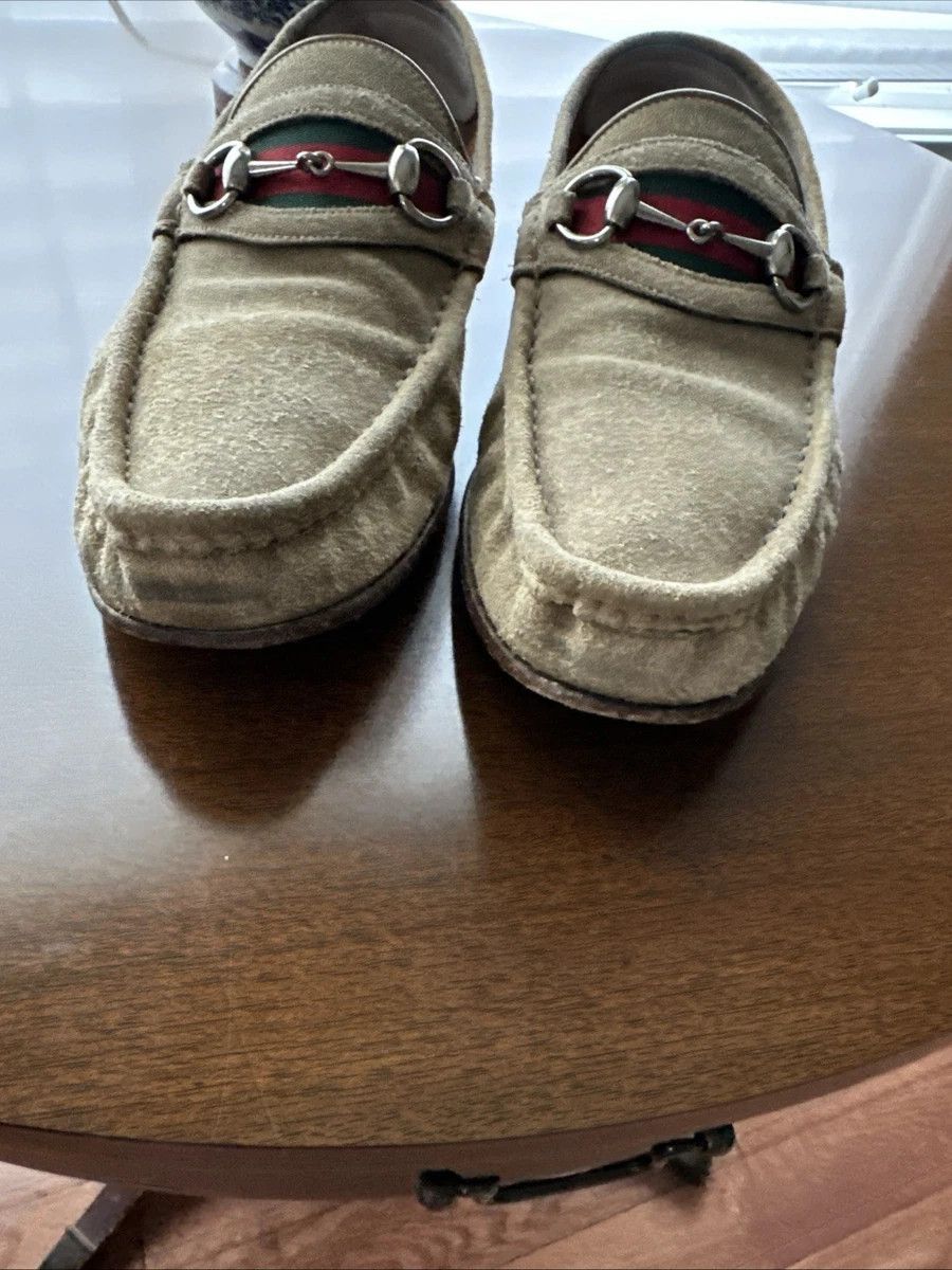 Gucci Gucci Horsebit Loafers Beige Suede 11 D Snaffle Size US 11 / EU 44 - 4 Thumbnail