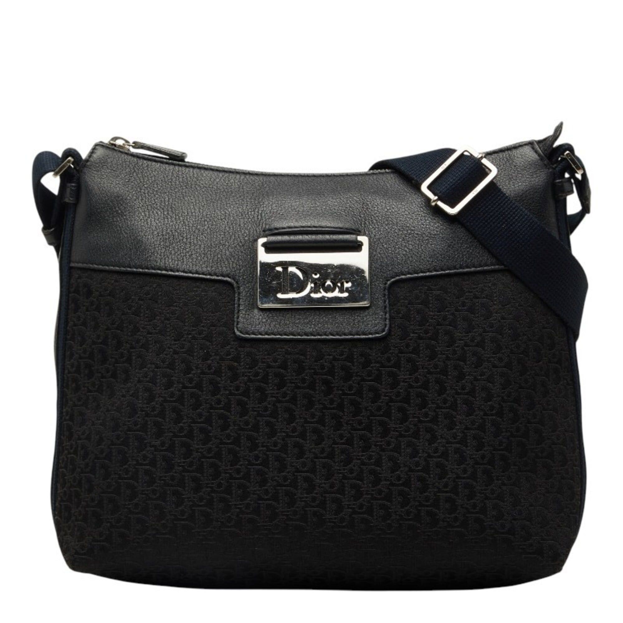 Dior Christian Dior Dior Street Chic Trotter Crossbody Shoulder Bag, Black/Navy Leather Jacquard, Women's. Size ONE SIZE - 1 Thumbnail