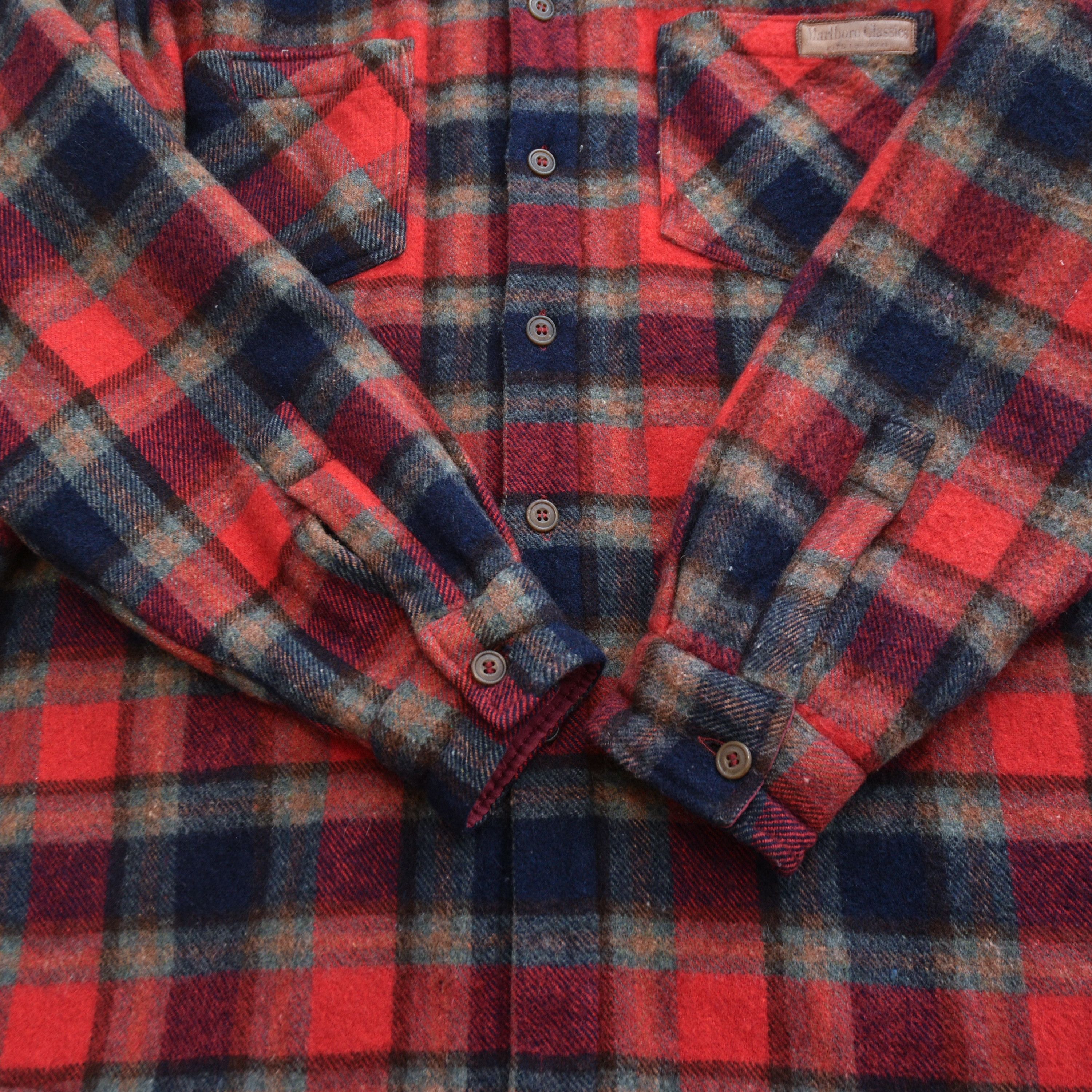 Marlboro Classics MARLBORO CLASSICS Wool Flannel Shirt Plaid Western XL-L Size US XL / EU 56 / 4 - 10 Thumbnail