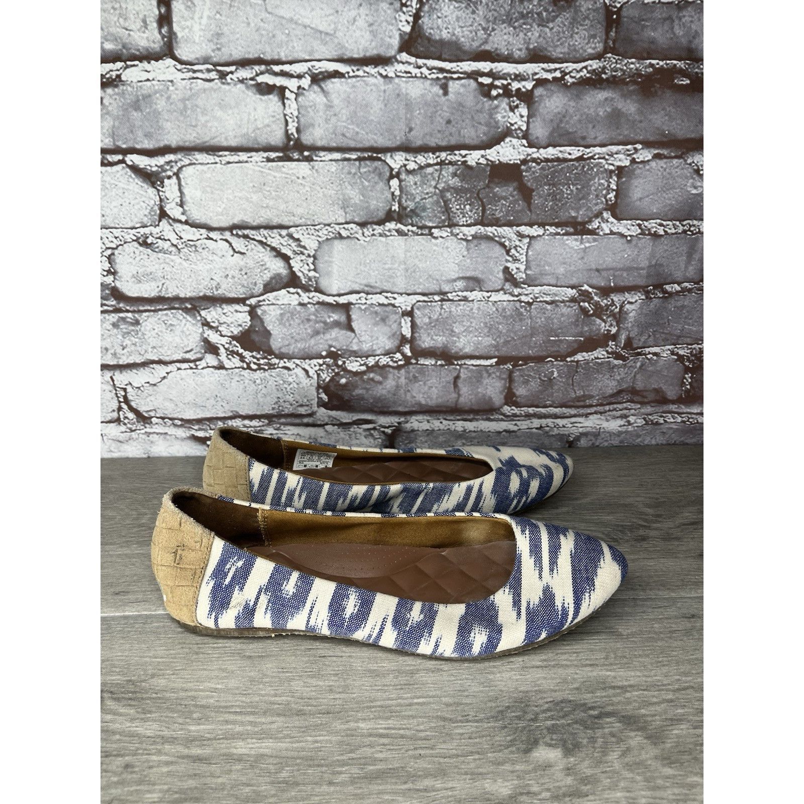 REEF Reef Bochica 2 Canvas Blue White Pointed Toe Ballet Flats Wo Size US 8.5 / IT 38.5 - 12 Thumbnail