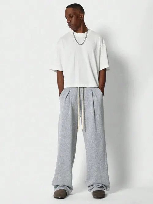 Japanese Brand Grey loose fit sweatpants baggy Wide Leg Size US 32 / EU 48 - 3 Thumbnail
