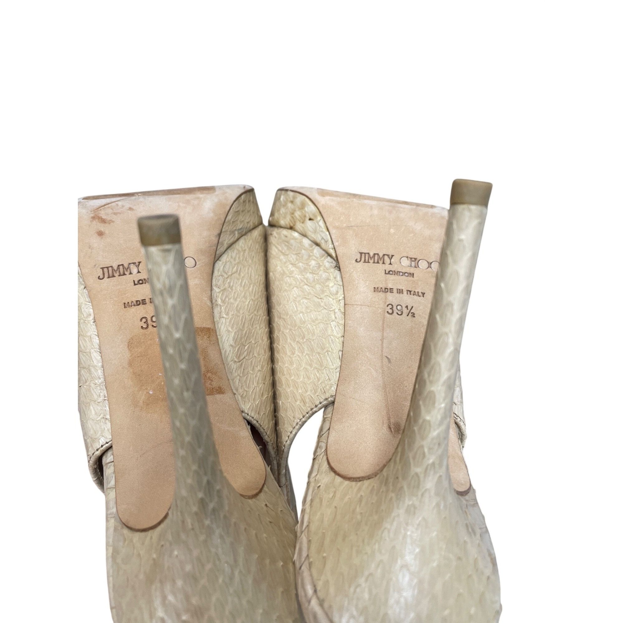 Jimmy Choo Jimmy Choo London womens beige snakeskin slingback leather 4 Size US 9.5 / IT 39.5 - 10 Thumbnail