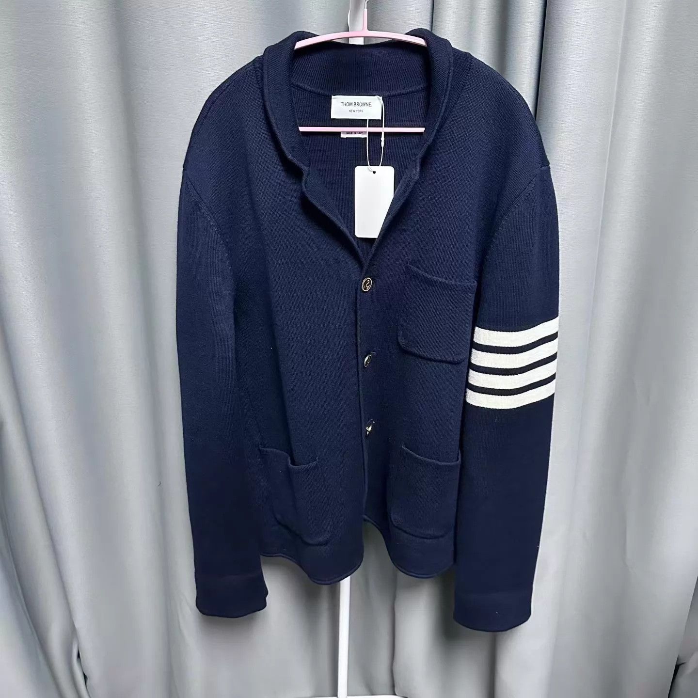 Thom Browne Thom Browne 4-Stripe Wool Jacket Navy 4 Near New Size US XL / EU 56 / 4 - 1 Thumbnail