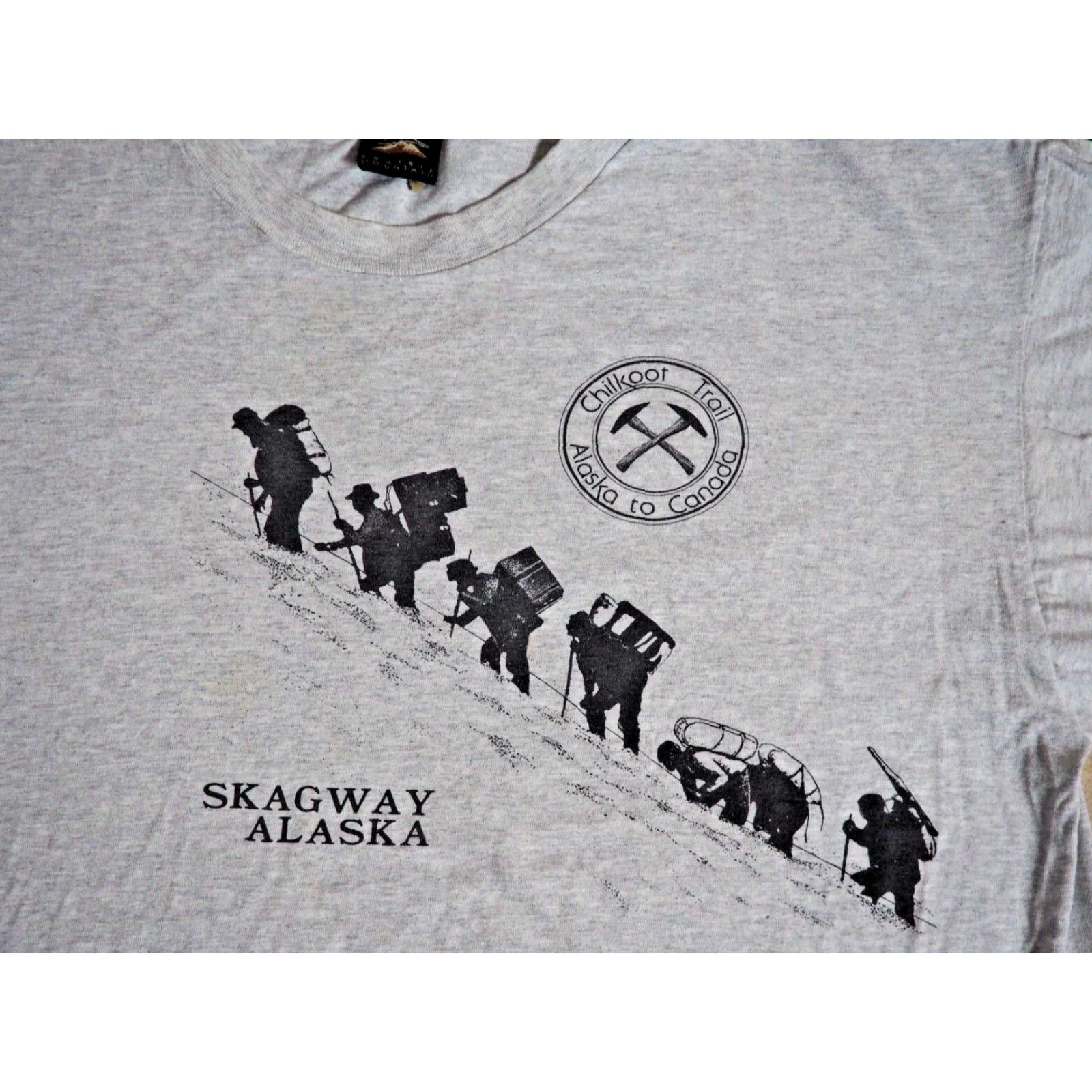 Vintage VTG 90s Skagway Alaska Gold Miner Chilkoot Gray USA Made Tee T-Shirt 2XL Size US XXL / EU 58 / 5 - 3 Thumbnail