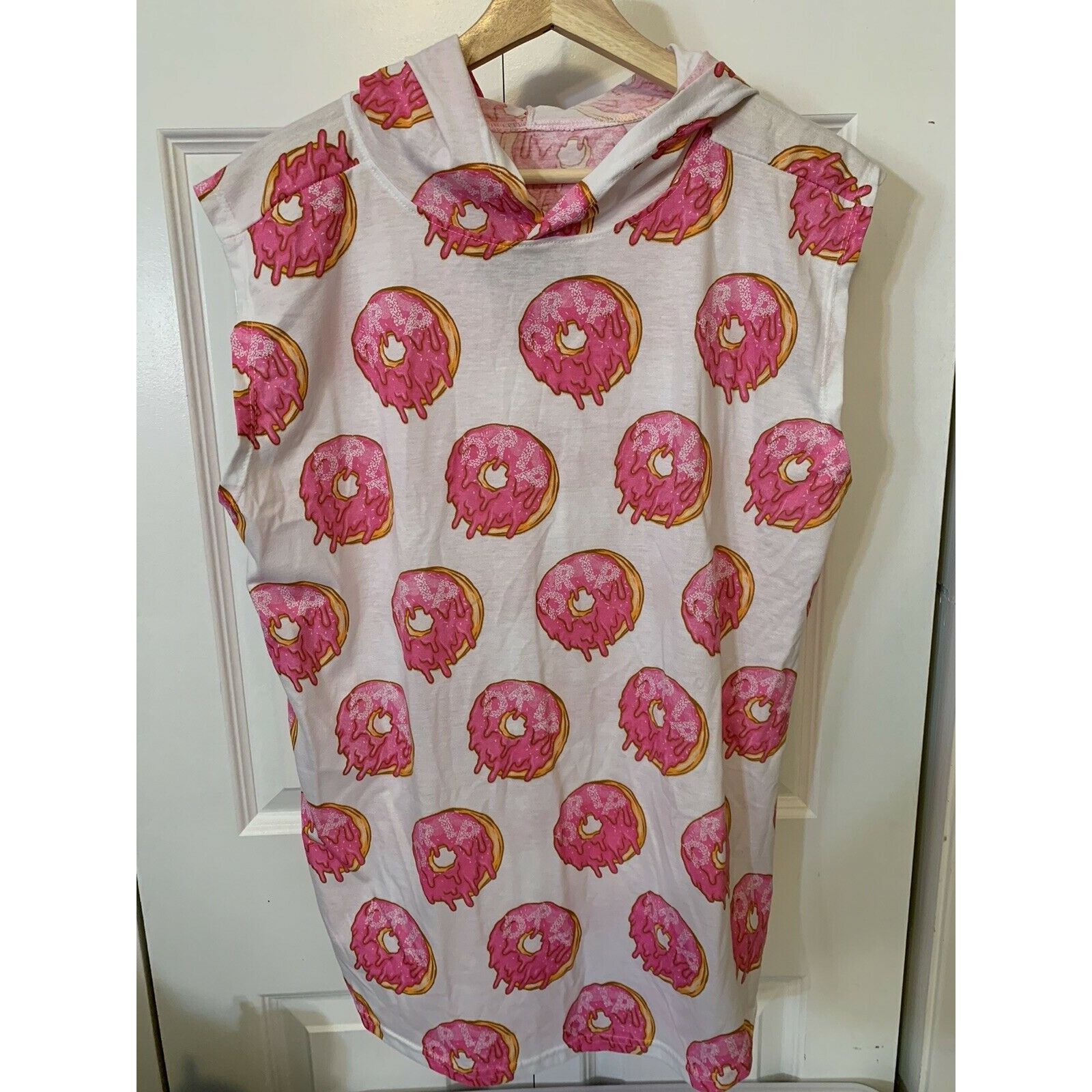 Other Vibes Donuts All Over Print Women’s Sz L Hoodie Light White Size L / US 10 / IT 46 - 4 Thumbnail