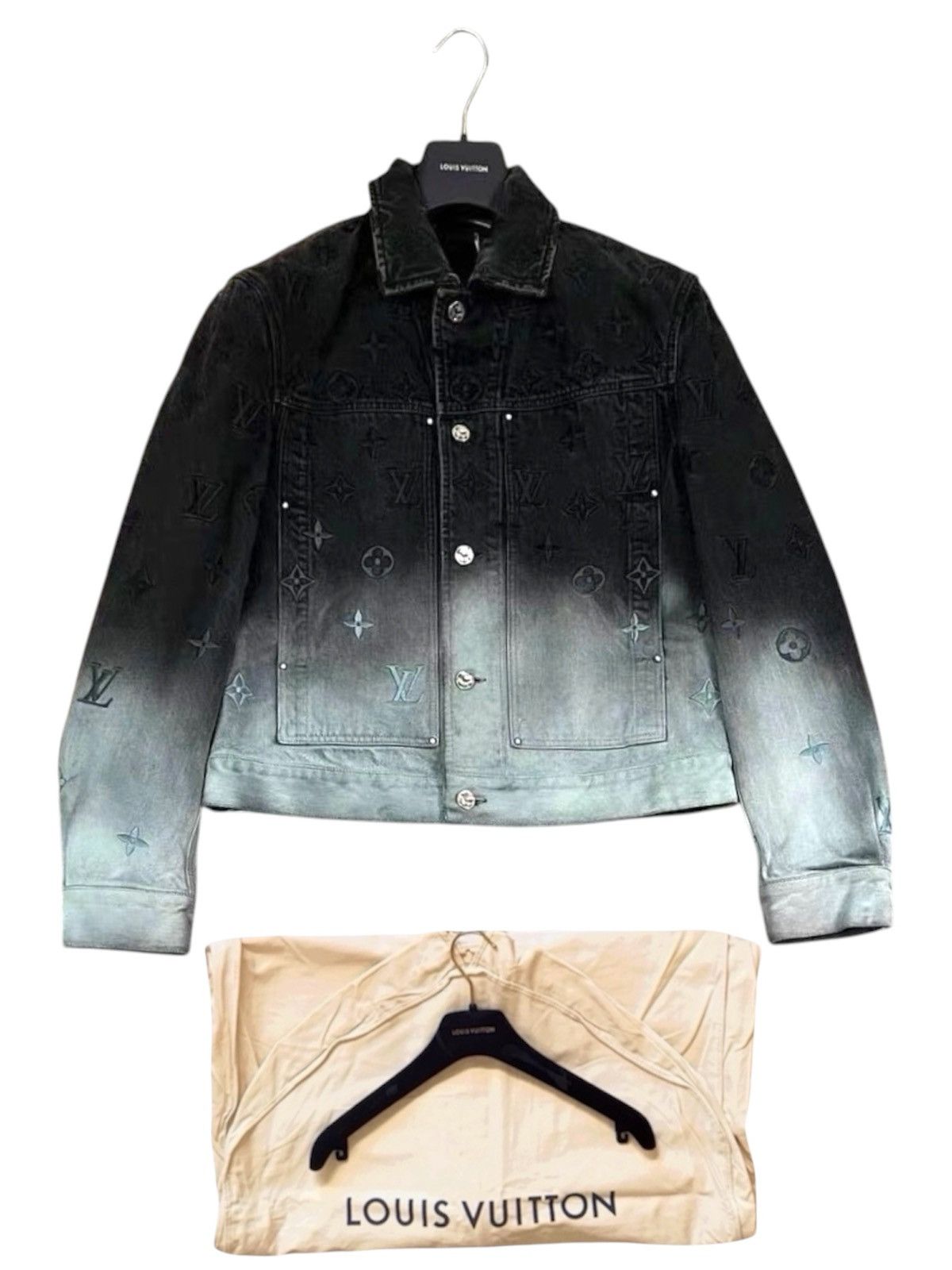 Louis Vuitton Louis Vuitton 60 Gradient Denim Jacket Embroidered Monogram Size US XXL / EU 58 / 5 - 1 Thumbnail