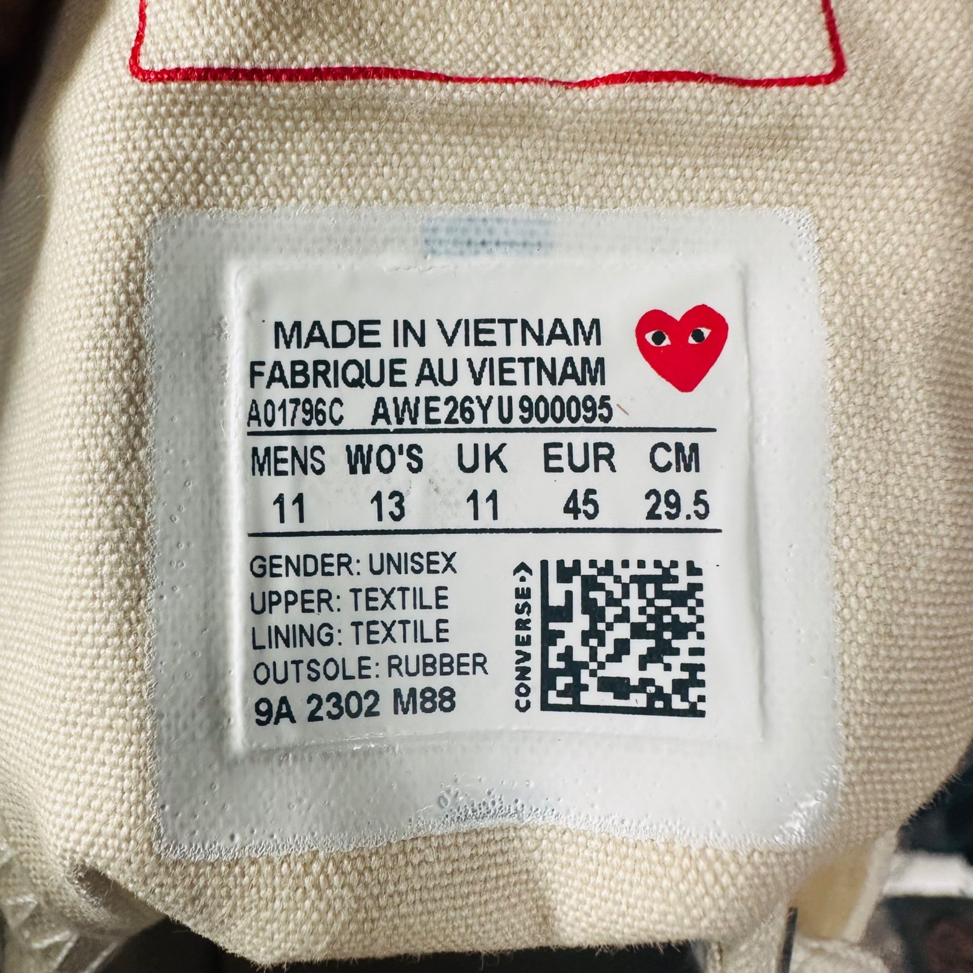 Converse ❤️CONVERSE Hearts Valentines Day Chuck Comme des Garcons 11 Size US 11 / EU 44 - 9 Thumbnail