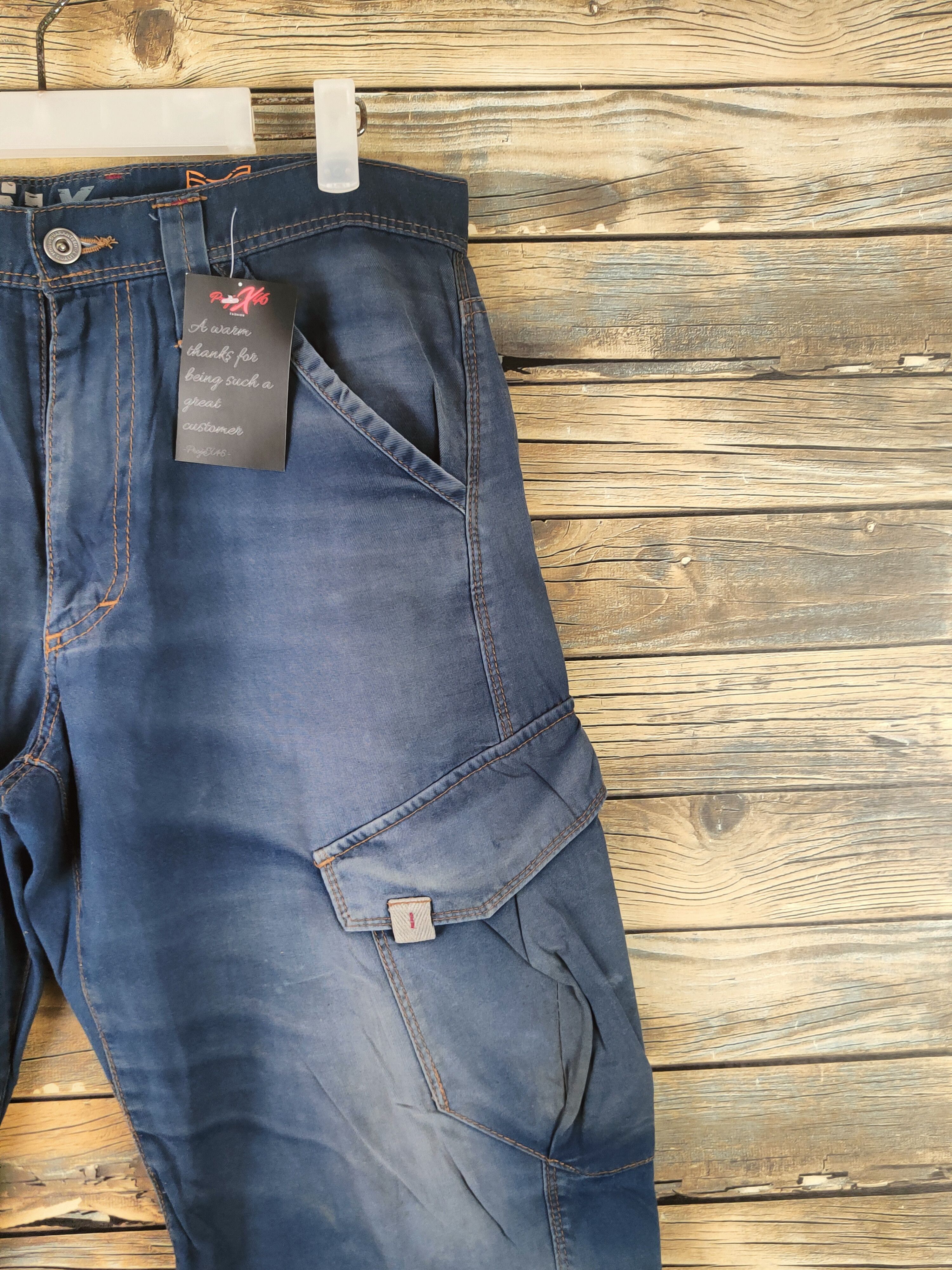 Japanese Brand DL Xebec Twist45 Blue Faded Multipocket Cargo Pants# 46-092 Size US 32 / EU 48 - 5 Thumbnail