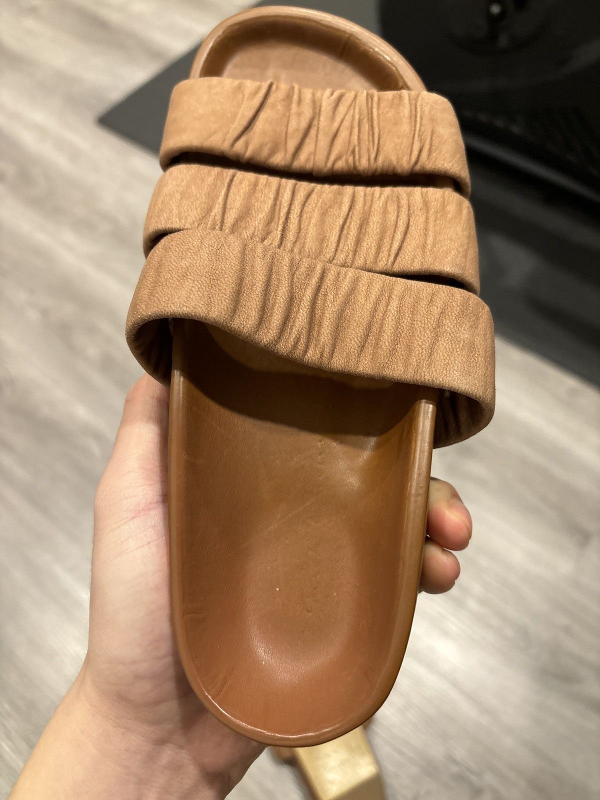 image of Rick Owens Women’S Three Strap Sandal in Brown, Women's (Size 7)