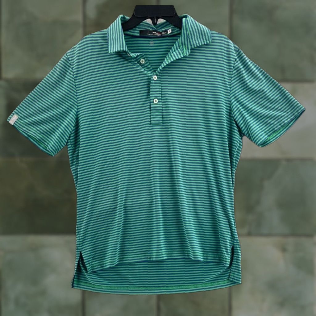 Vintage RLX Shirt Mens Medium Striped Blue Green Polo Golf RLX Polo Shirt Size US M / EU 48-50 / 2 - 1 Thumbnail