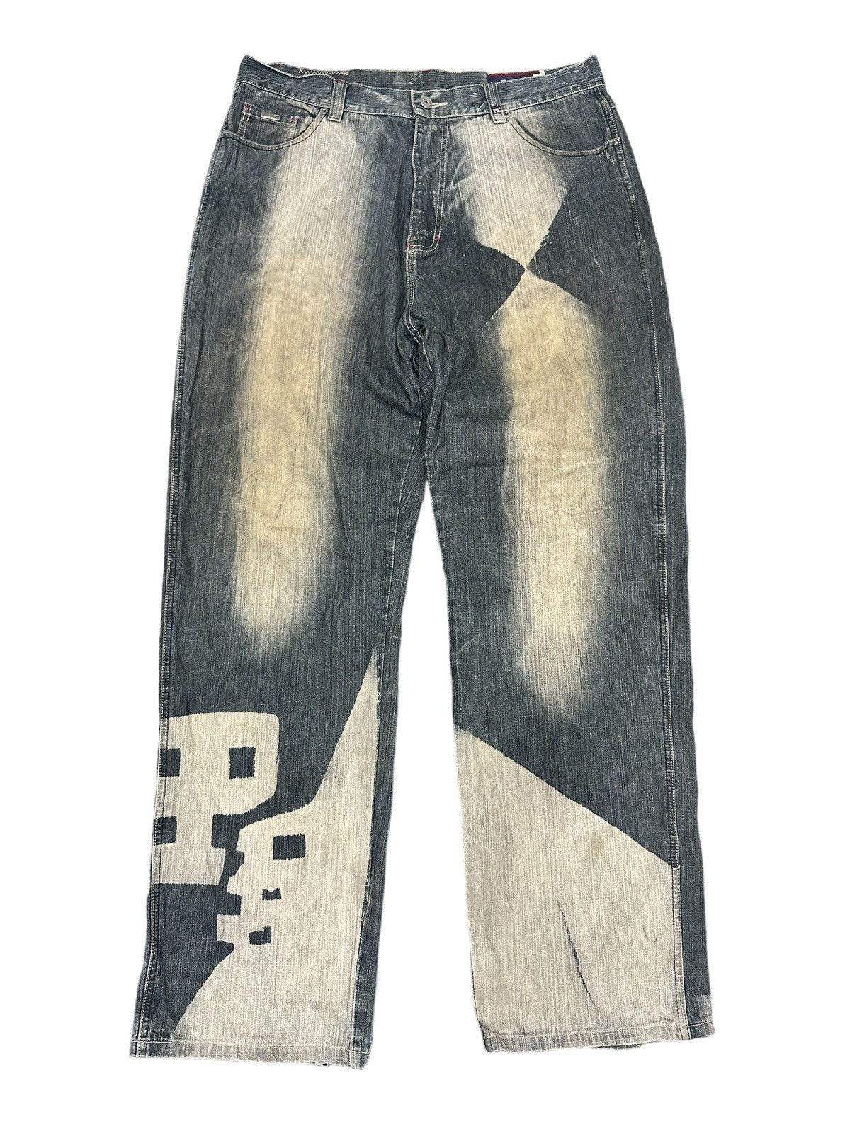 Ecko Unltd. Rare Vintage Y2K PHAT FARM Acid Wash Effects Baggy Jeans Size US 38 / EU 54 - 2 Thumbnail