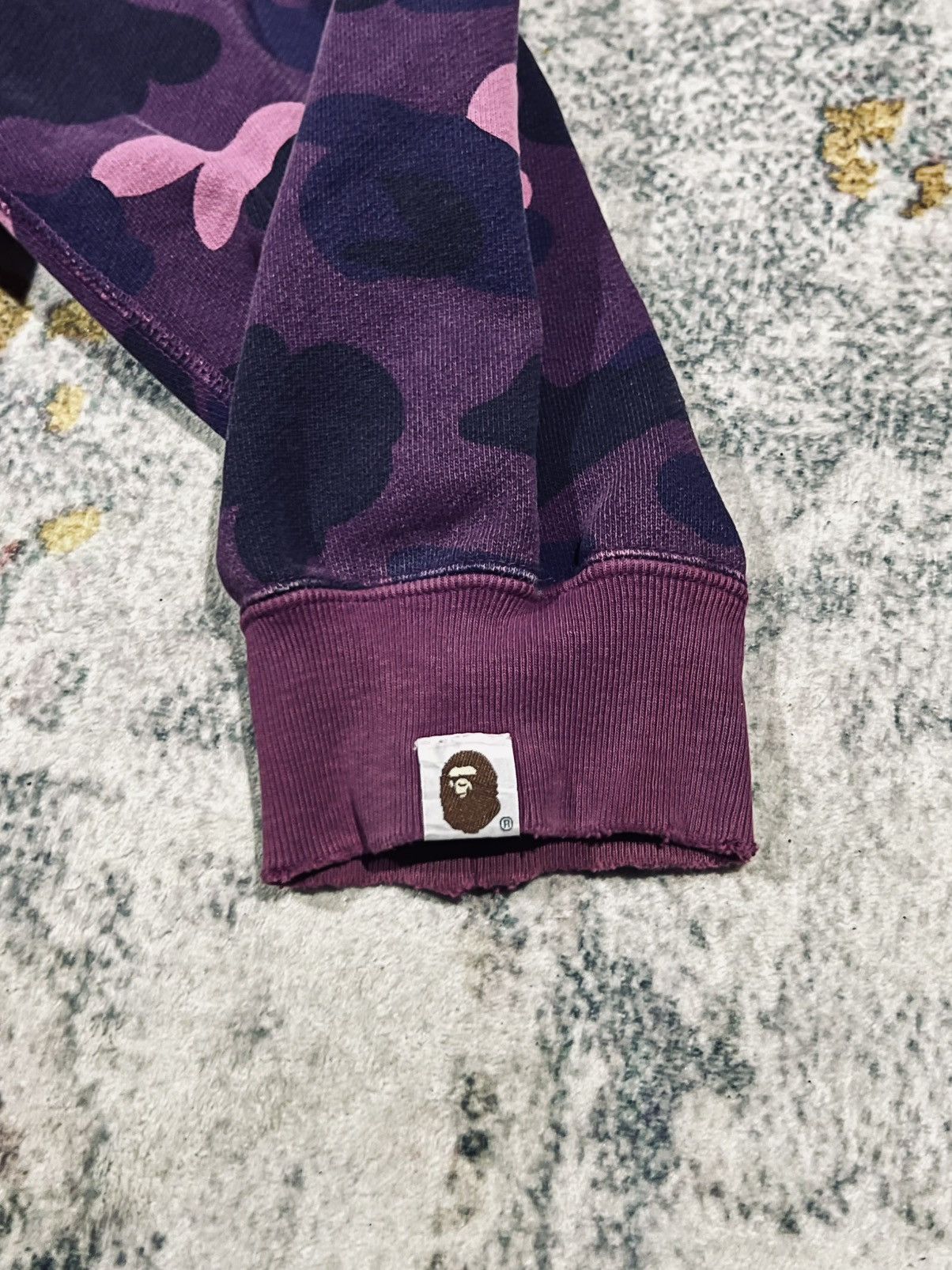 Bape Bape camo split full zip blue and purple hoodie distressed Size US L / EU 52-54 / 3 - 6 Thumbnail