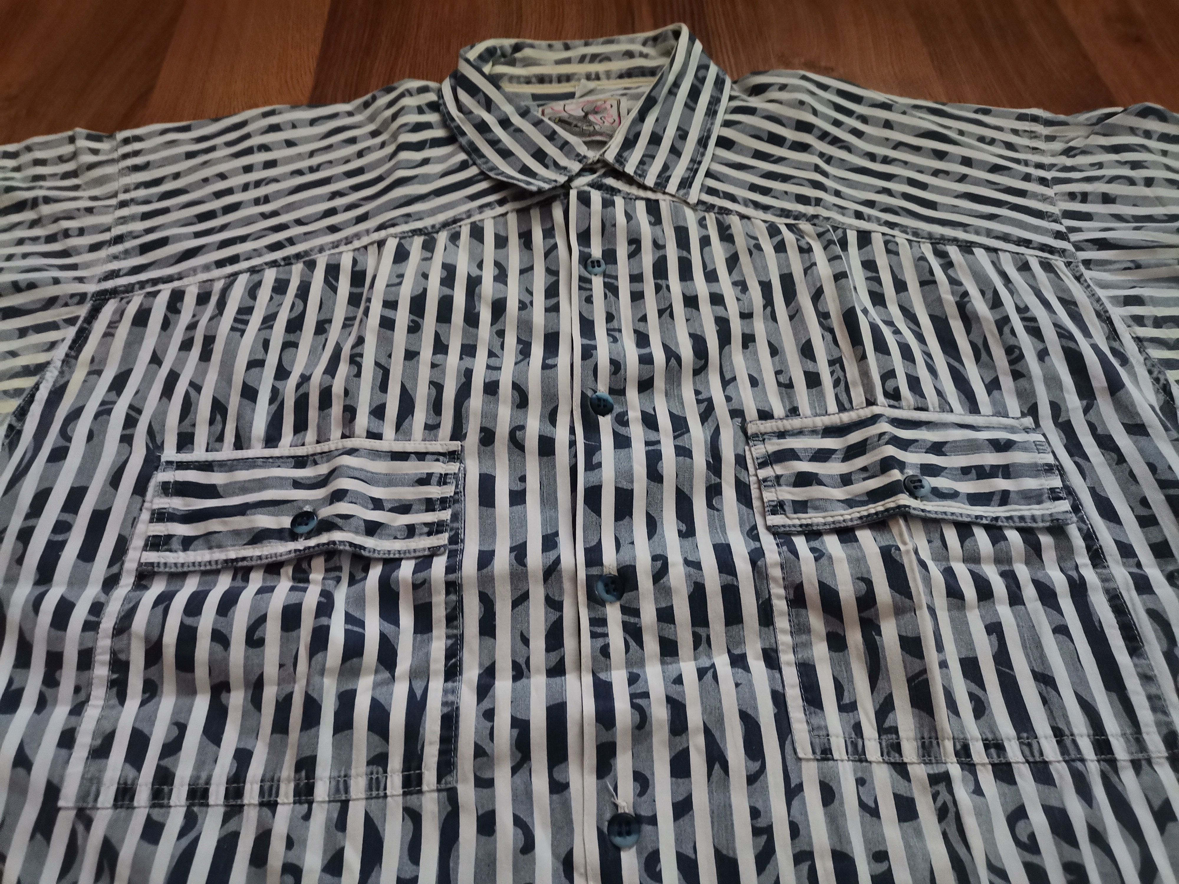 Vintage Vintage Striped Floral Shirt Size US L / EU 52-54 / 3 - 2 Thumbnail