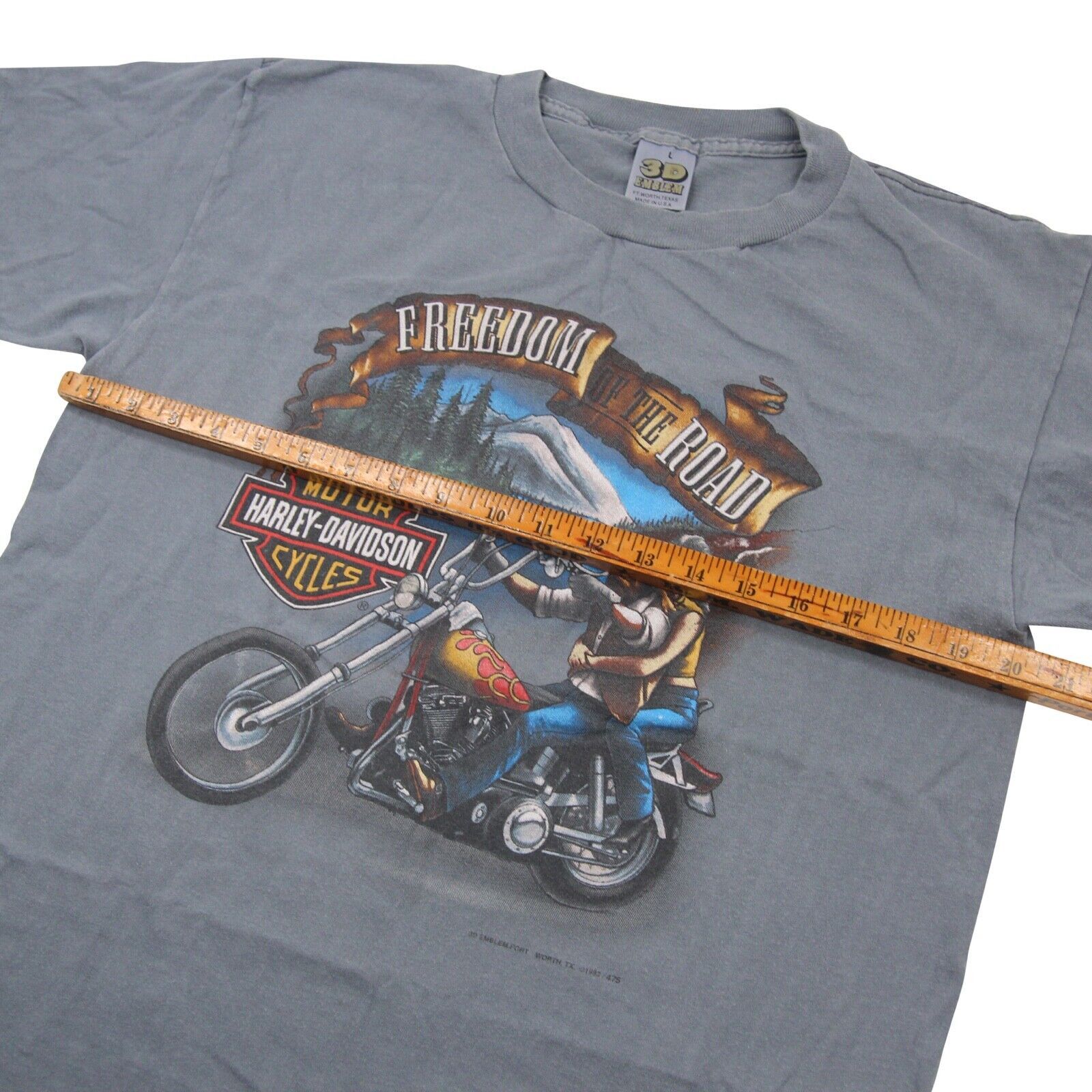 Harley Davidson × Vintage Vintage Harley Davidson 3D Emblem Freedom of the Road Shirt Size US L / EU 52-54 / 3 - 6 Thumbnail