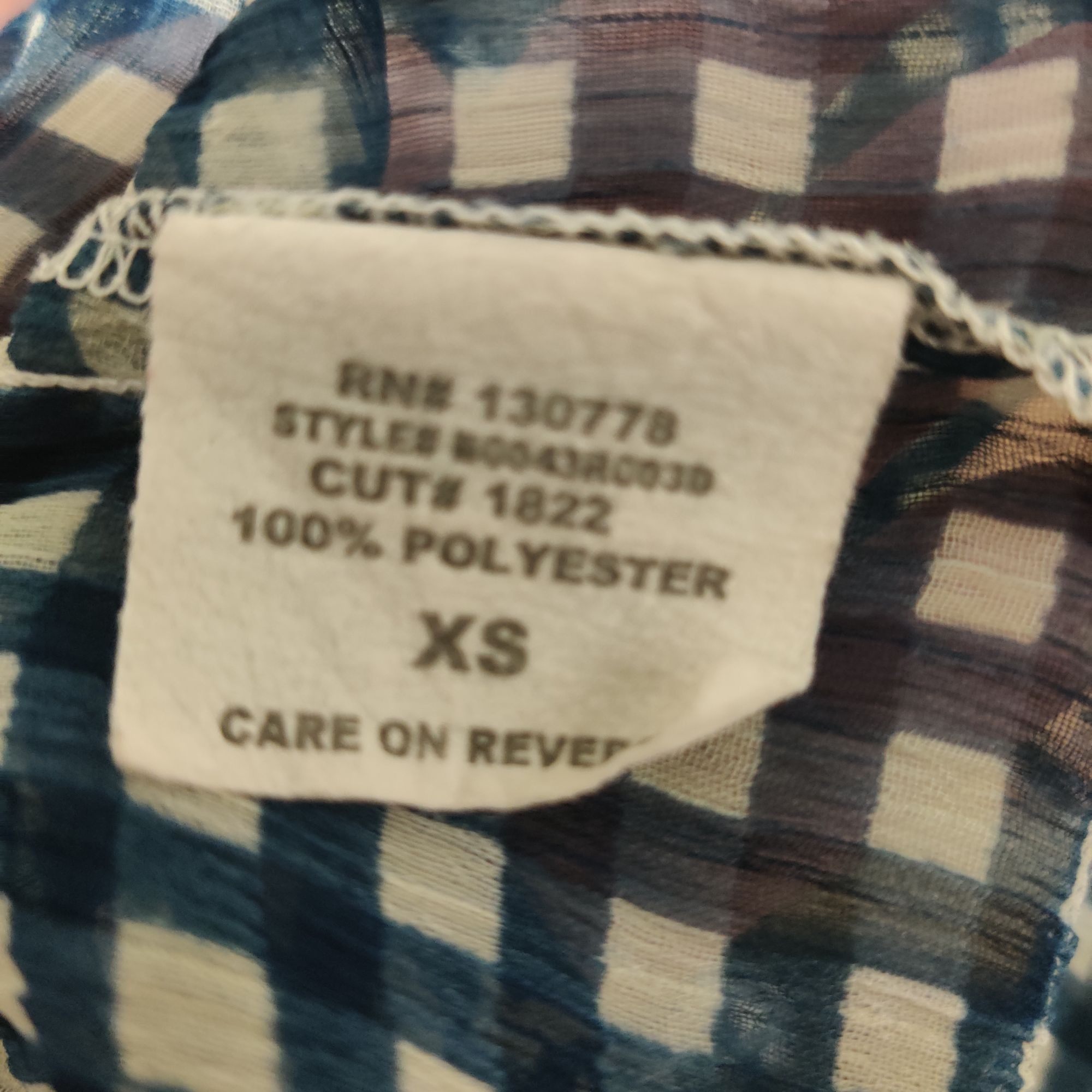 Other Living Doll Womens Shirt Sheer Checkered Button Up Preppy Ch Size XS / US 0-2 / IT 36-38 - 5 Thumbnail