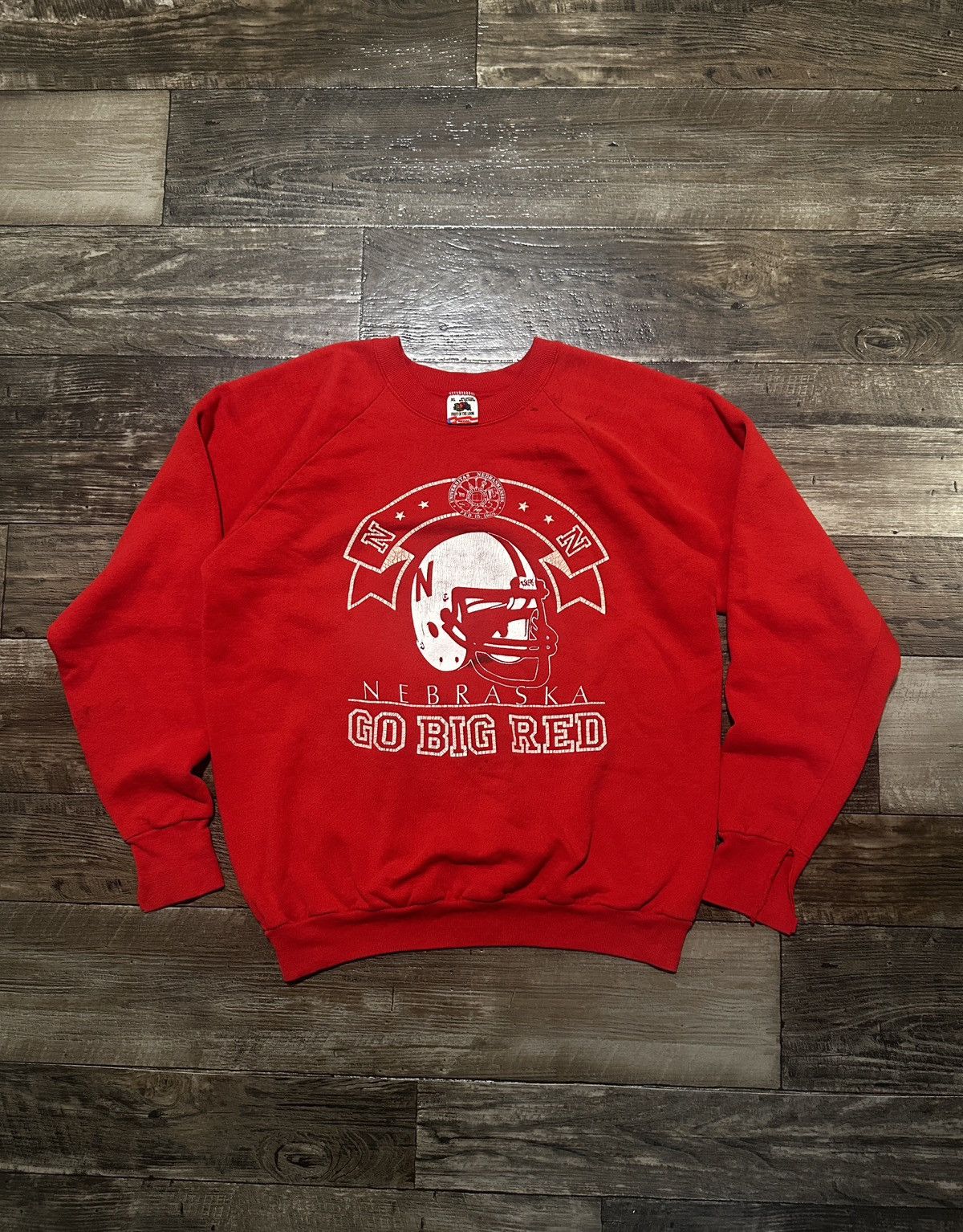 Vintage Vintage 90s Nebraska University Go Big Reds Sweatshirt Size US L / EU 52-54 / 3 - 1 Thumbnail