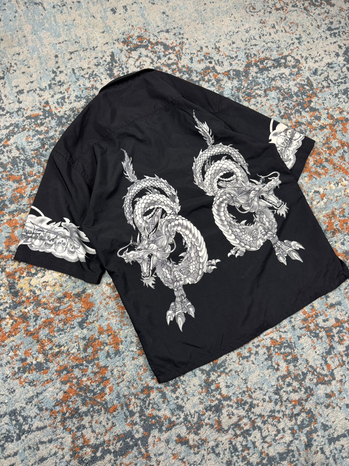 Vintage Vintage 90s Crazy dragon print Hawaiian shirt rave gabber Size US XS / EU 42 / 0 - 2 Thumbnail