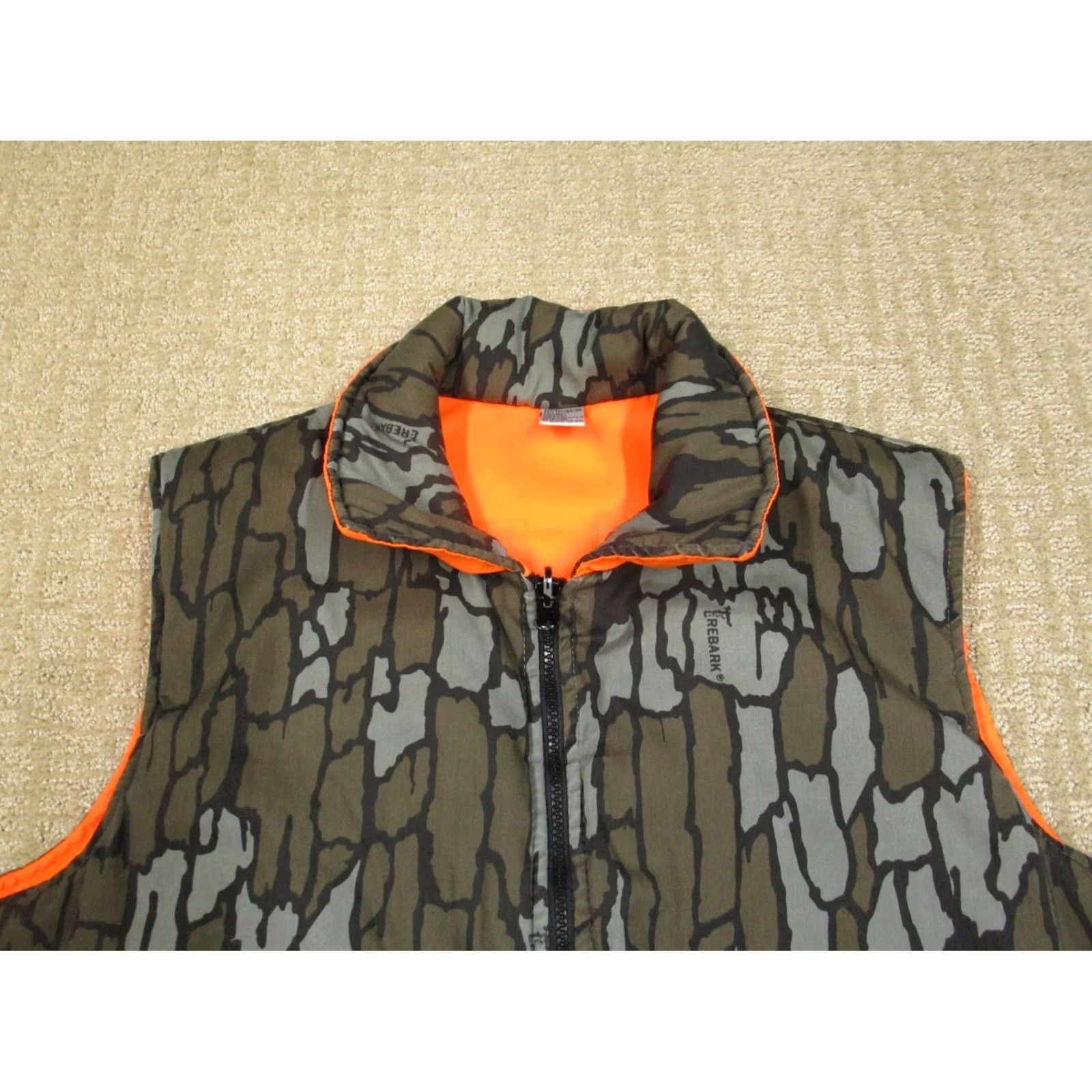 Vintage Trebark Vest Men L Camouflage Full Zip Reversible Insulated Outdoor Hiking Hunting Brown XS? Size US L / EU 52-54 / 3 - 2 Thumbnail