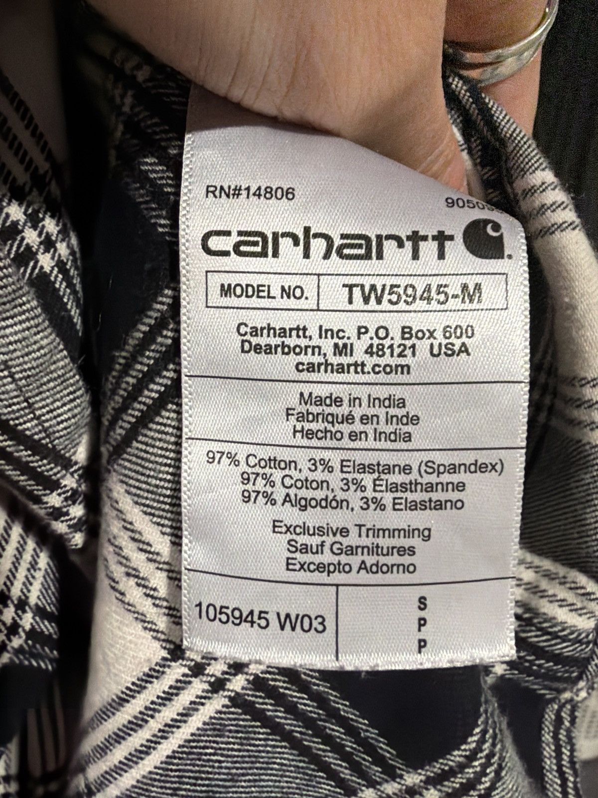 Carhartt Carhartt Black and White checkered Flannel Size US S / EU 44-46 / 1 - 3 Thumbnail