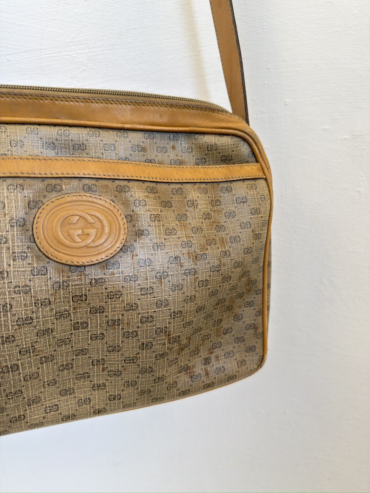 Gucci Vintage Rare 80s Gucci Micro GG Messenger Bag Unisex Size ONE SIZE - 4 Thumbnail
