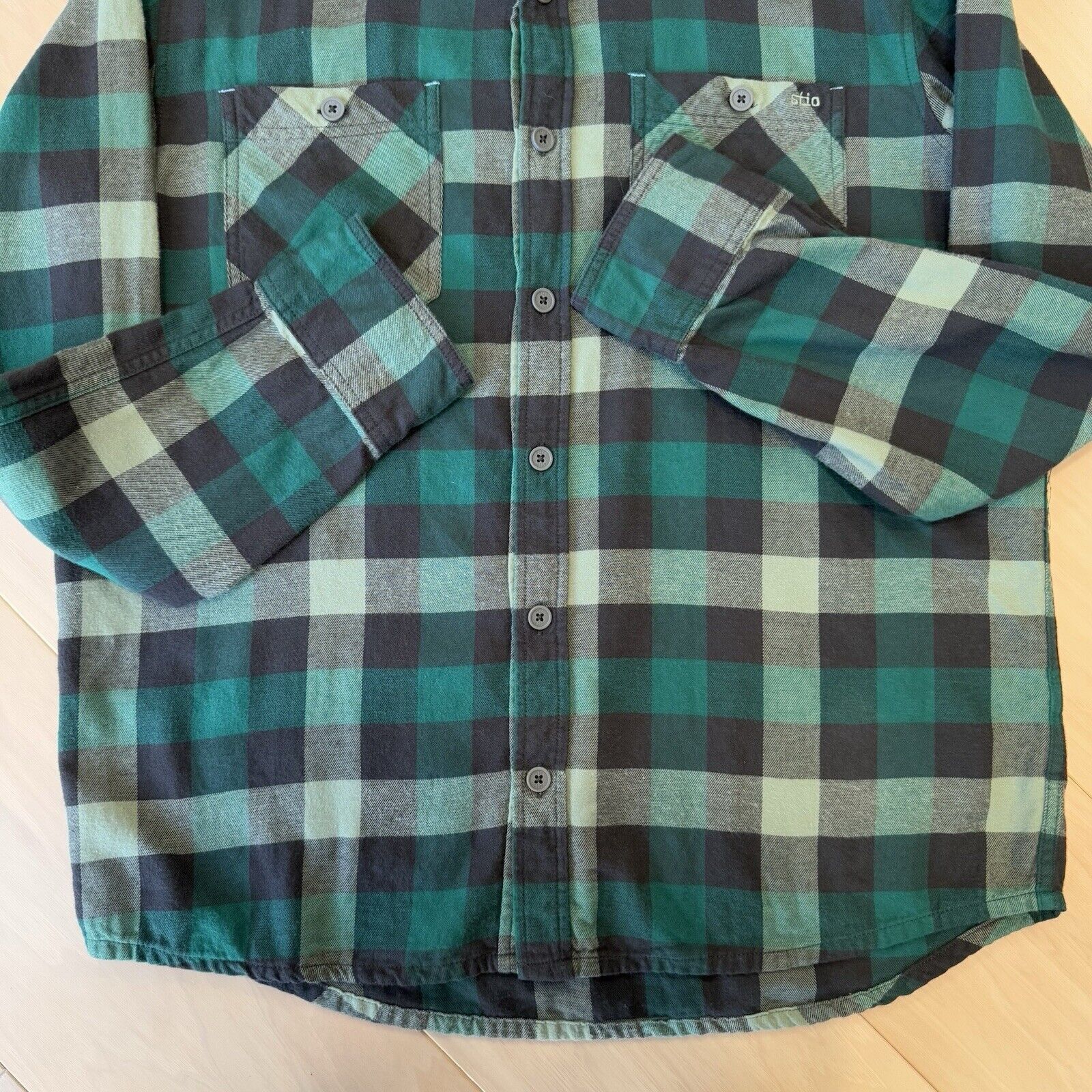 Stio Stio Flannel Medium Green Black Button Up Shirt Casual Size US M / EU 48-50 / 2 - 5 Thumbnail