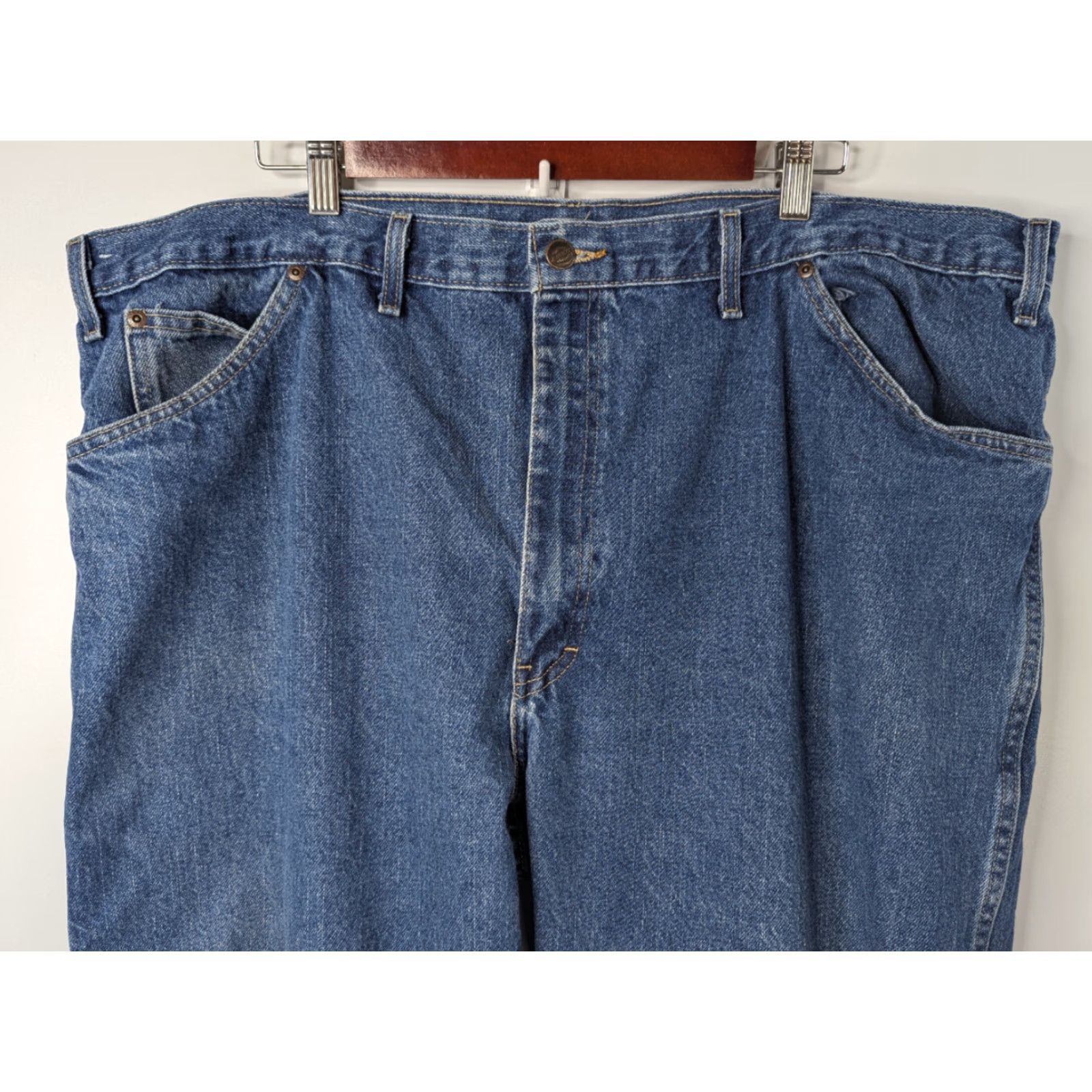 Dickies Dickies Jeans Men 5-Pocket Straight Relaxed Fit Blue 44x32 Denim Cotton Workwear Big & Tall W Mens Size US 44 / EU 60 - 4 Thumbnail